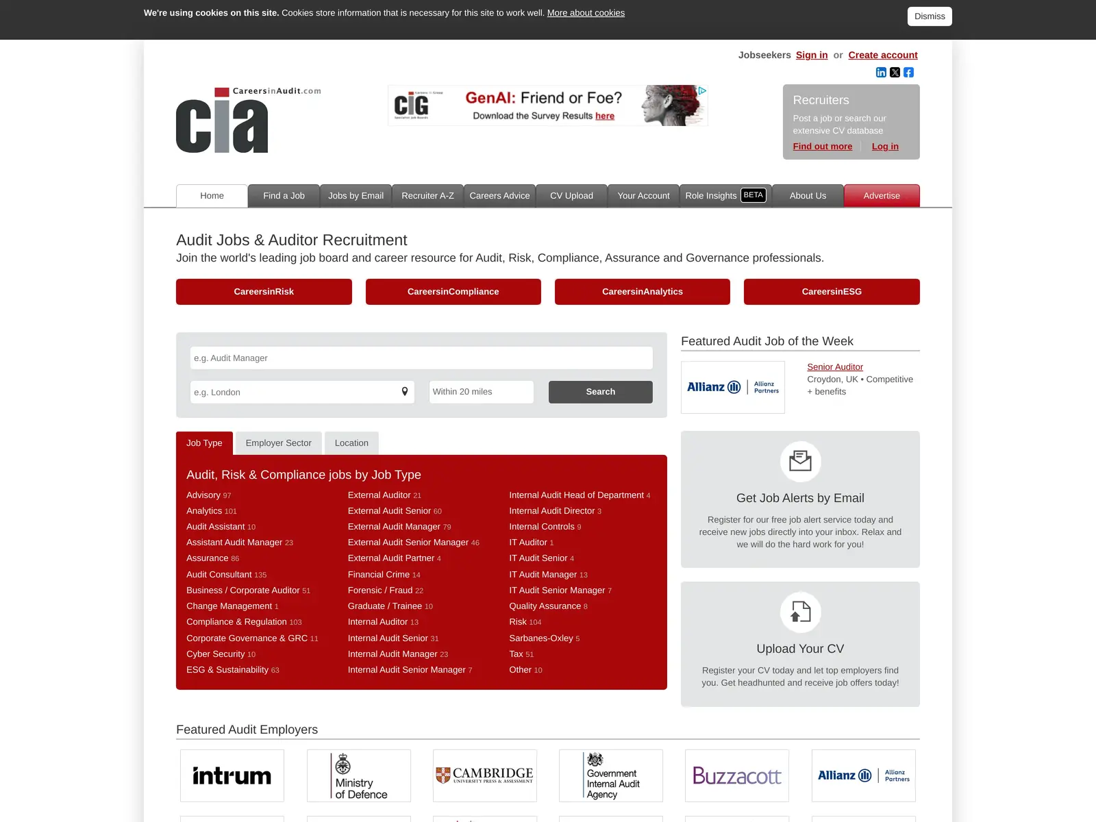 Screenshot of CareersinAudit.com
