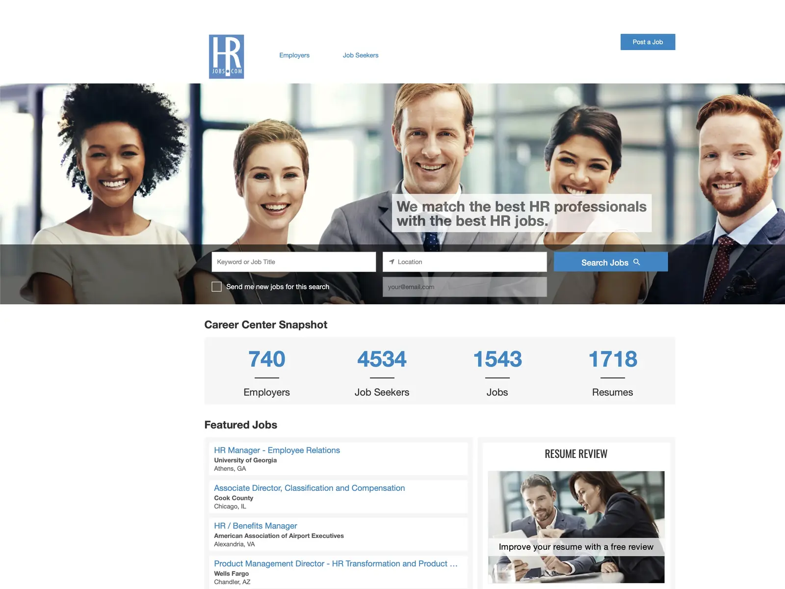 Screenshot of HRJobs.com