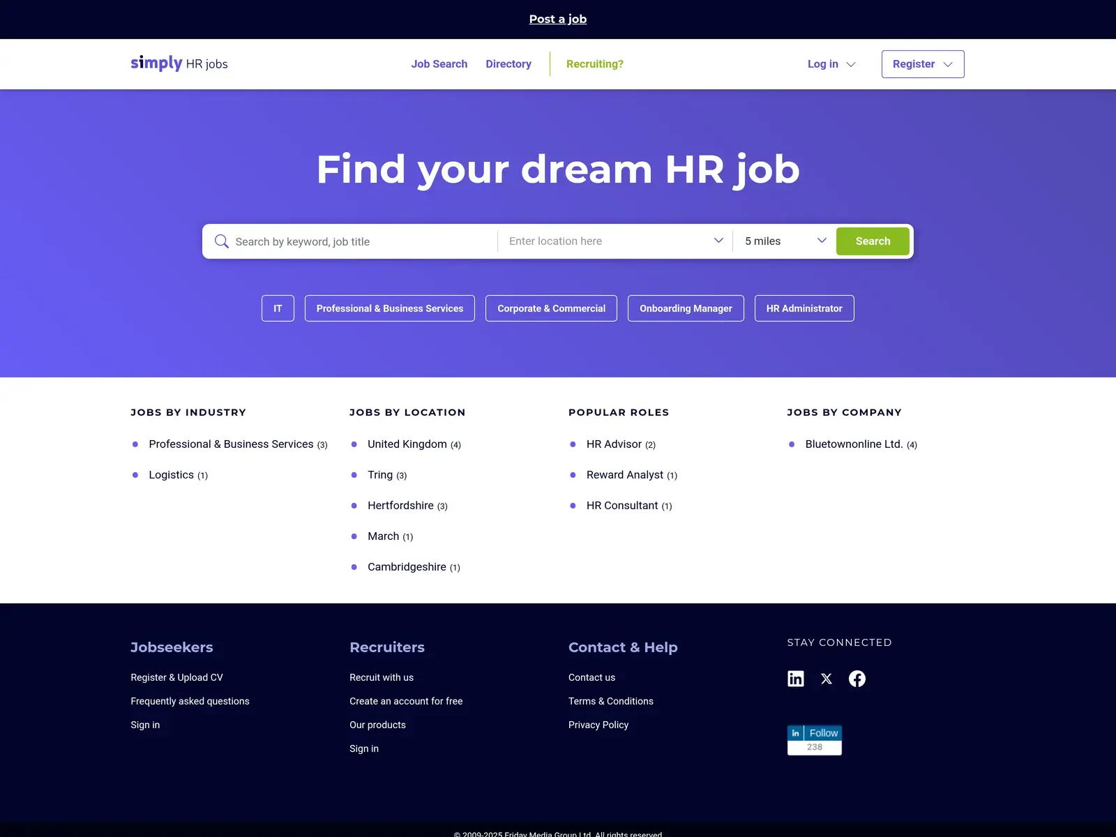 Screenshot of Simply HR Jobs