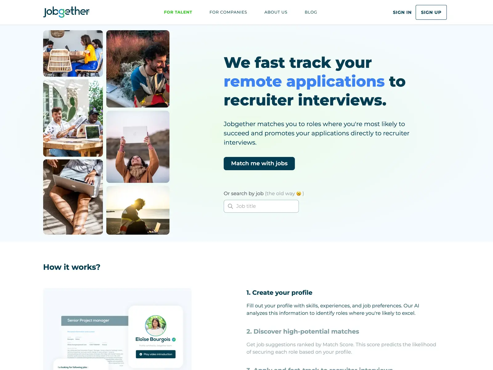 Screenshot of Jobgether