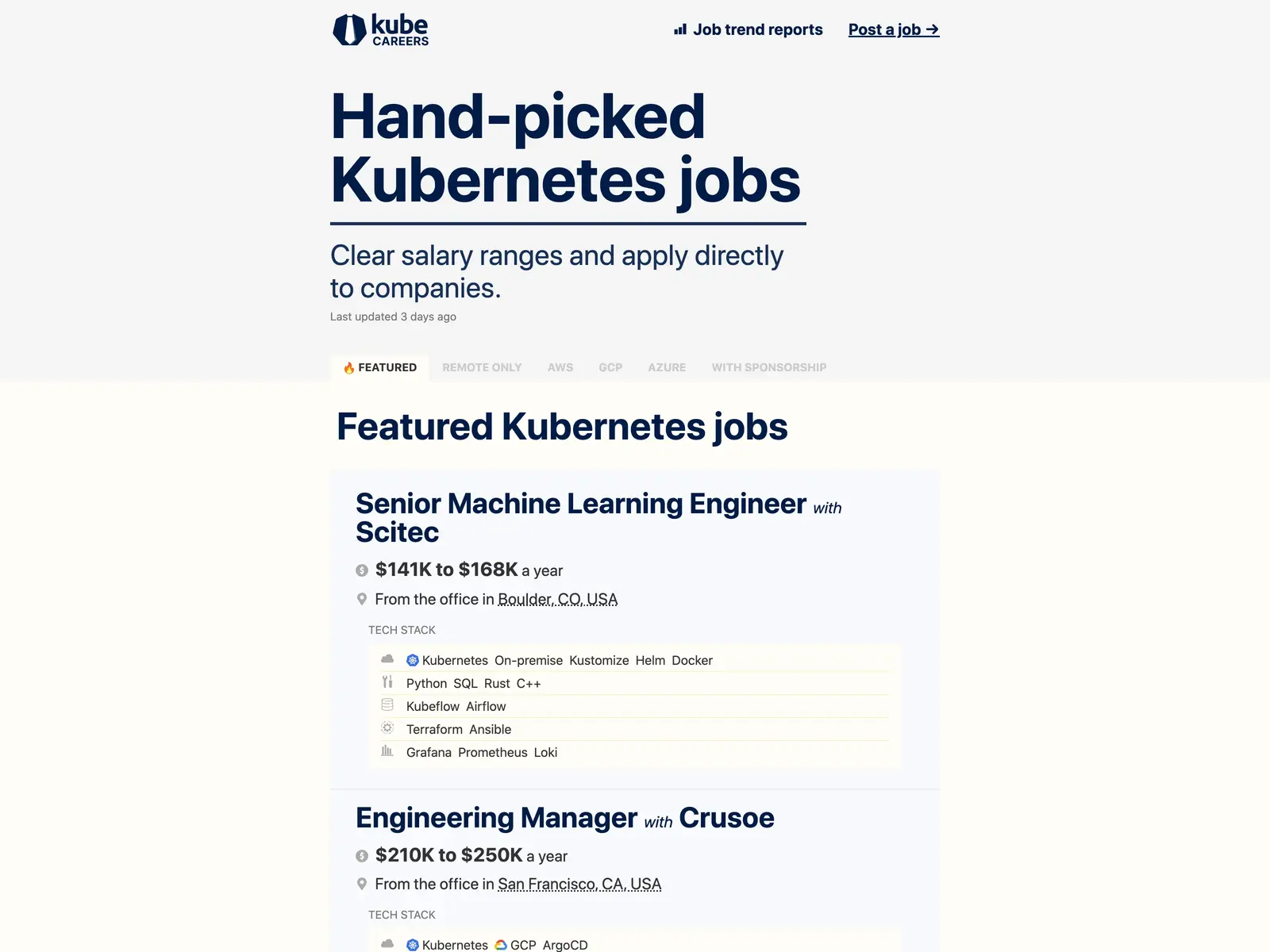 Screenshot of Kube Careers