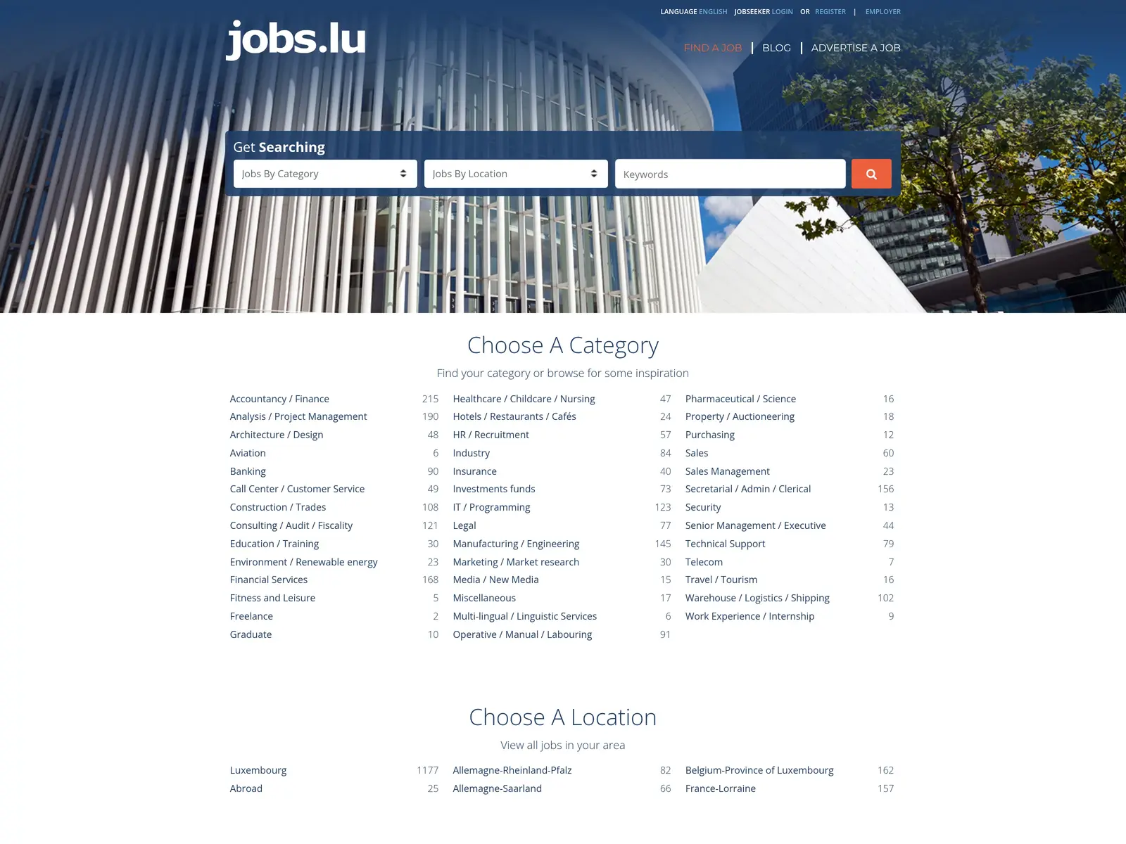 Screenshot of Jobs.lu