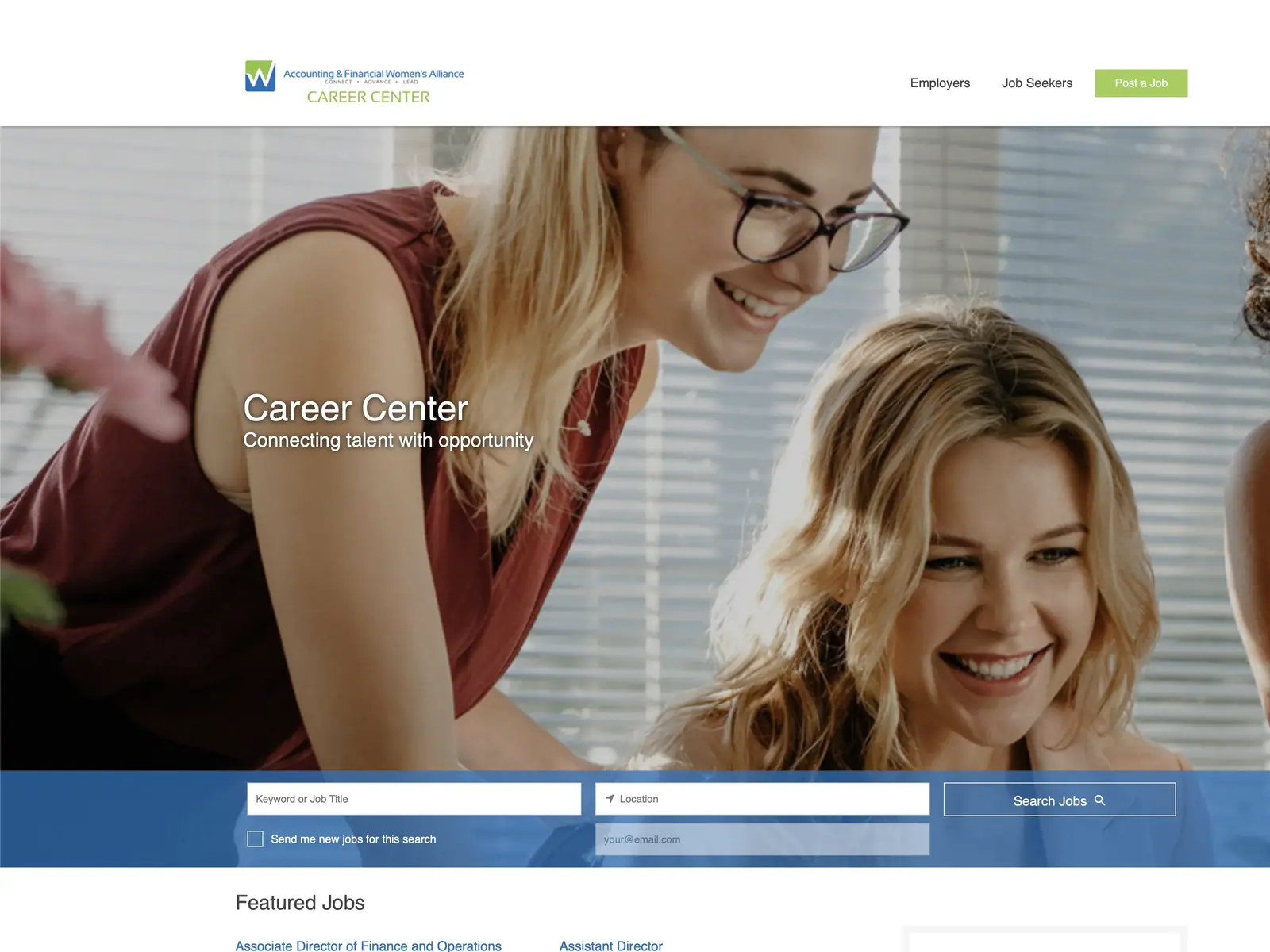Screenshot of Finance Jobs - Accounting & Financial Women’s Alliance