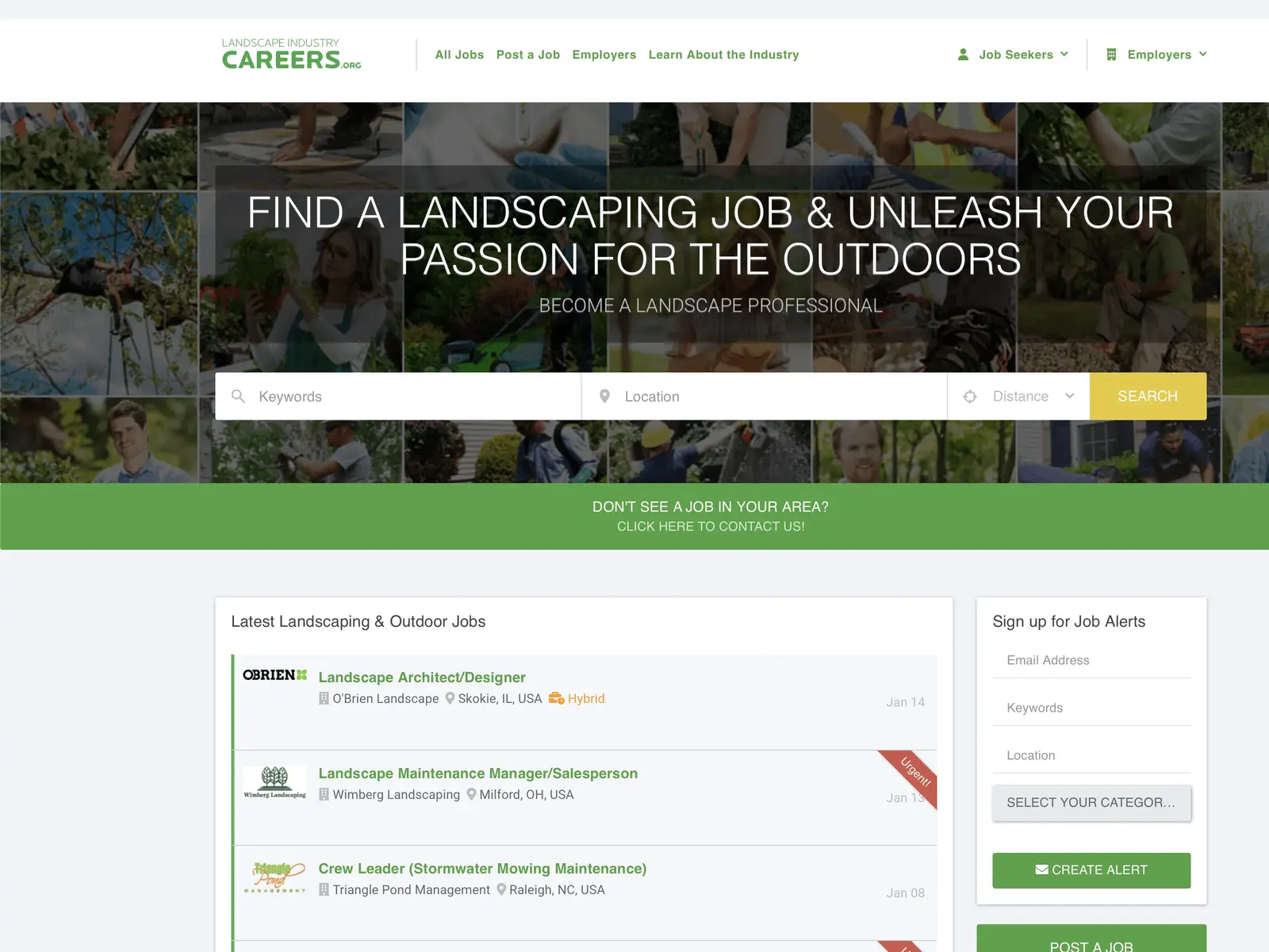 Screenshot of Landscape Industry Careers