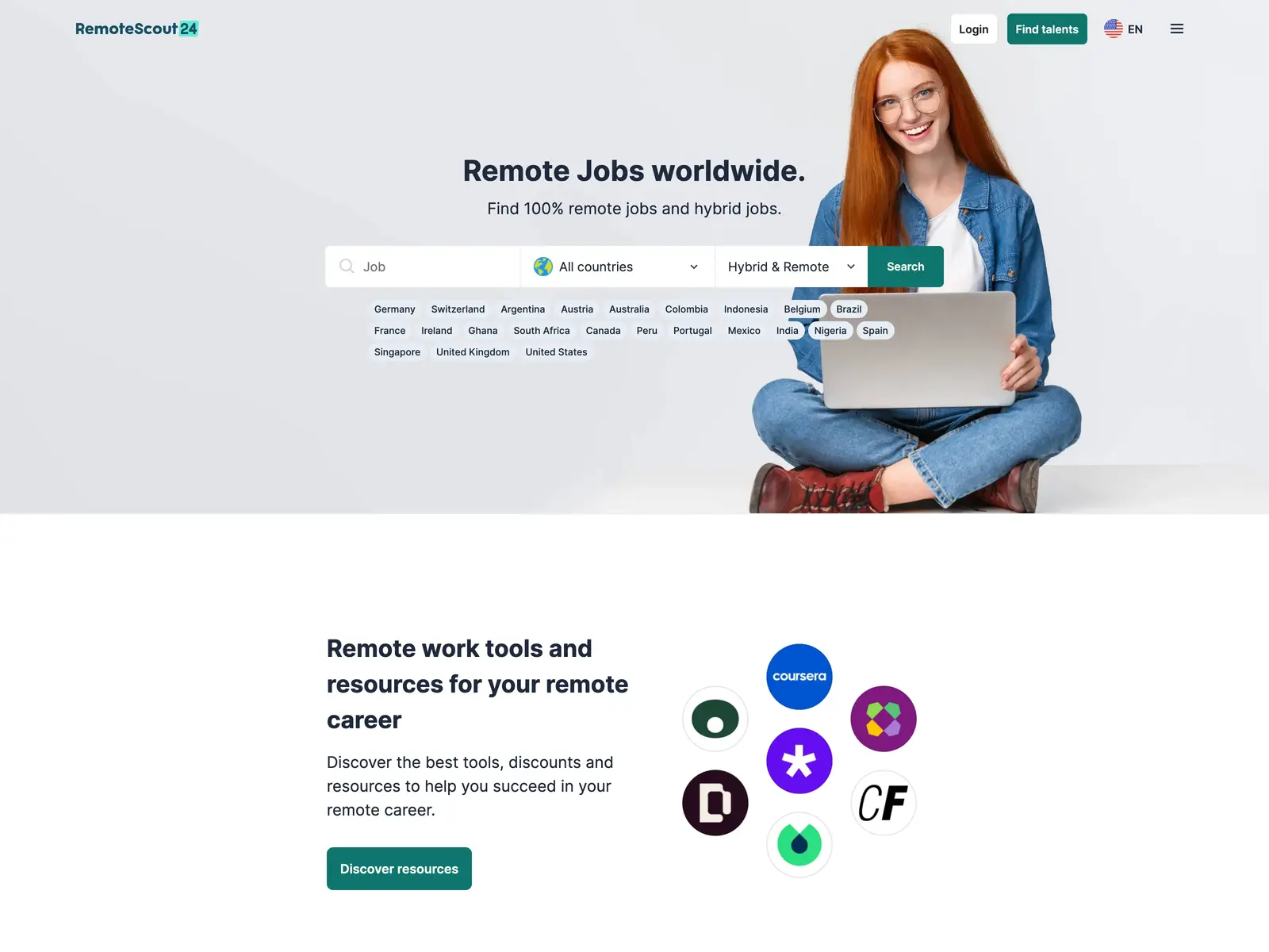 Screenshot of RemoteScout24