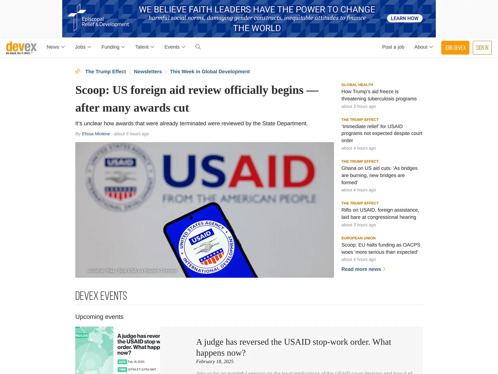 Screenshot of Devex