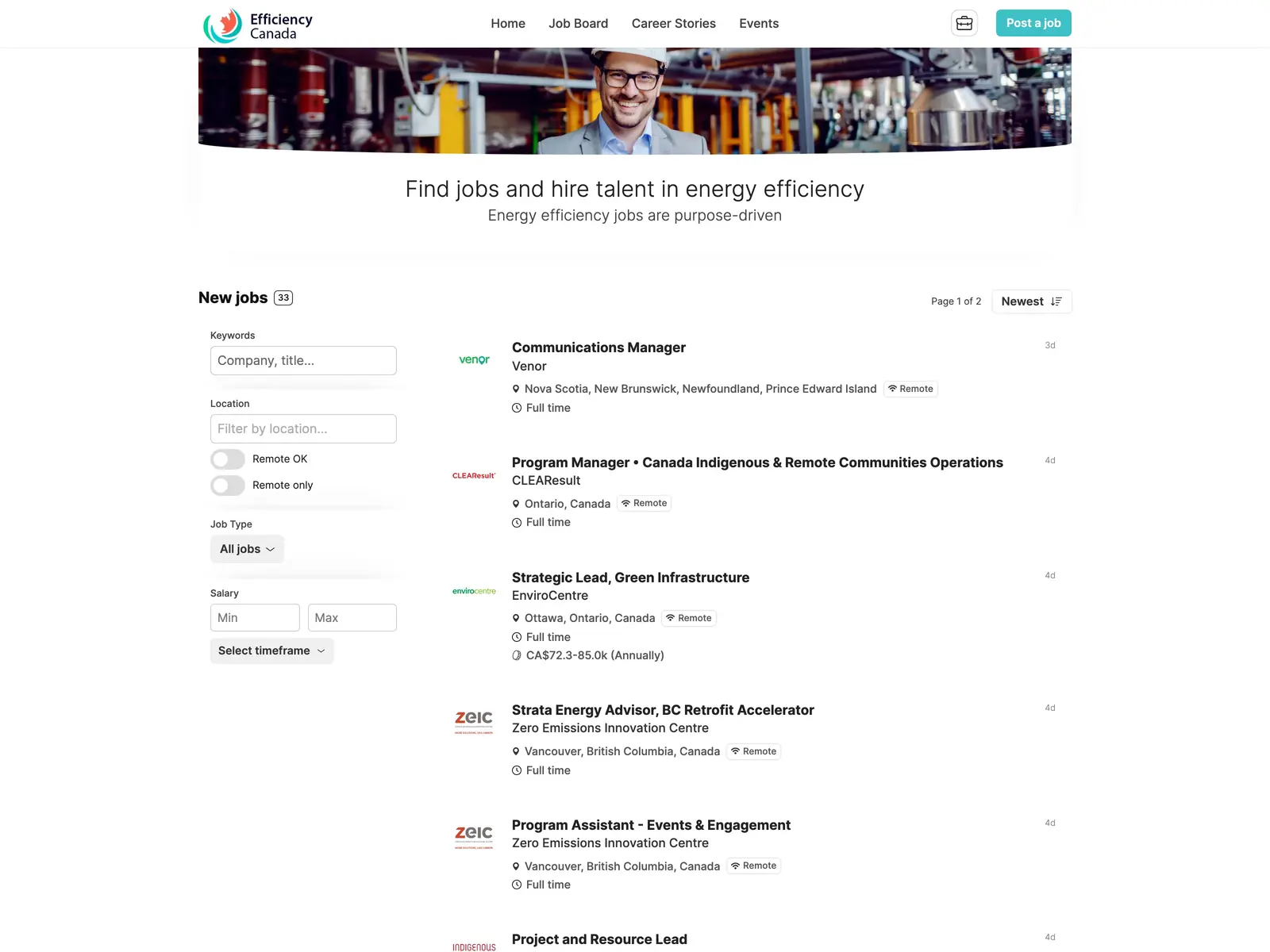Screenshot of DiscoverEE