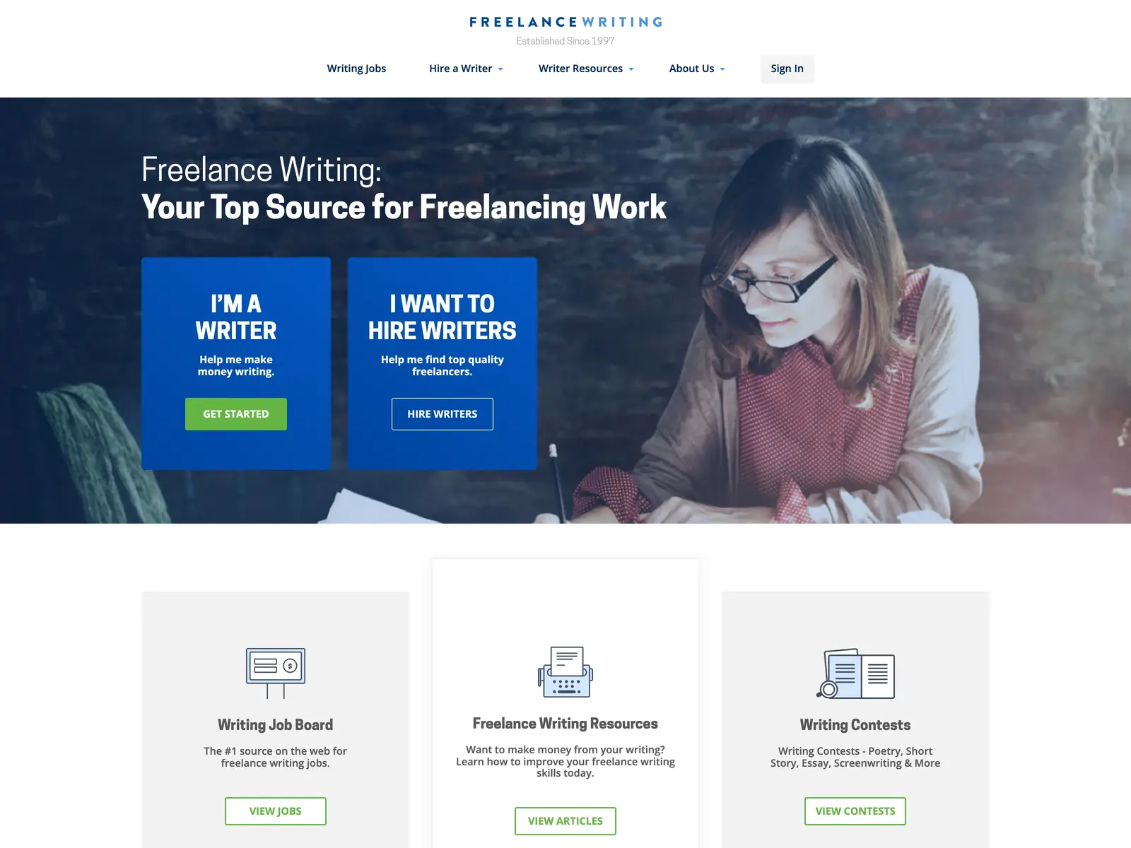 Screenshot of Freelance Writing