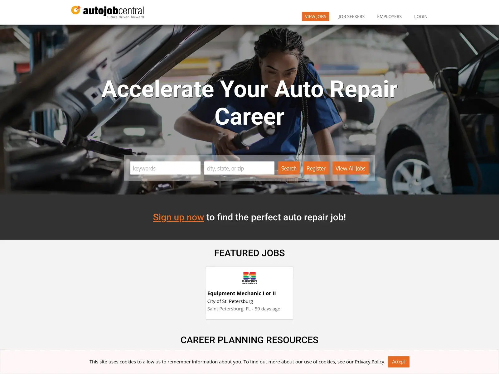 Screenshot of Auto Job Central