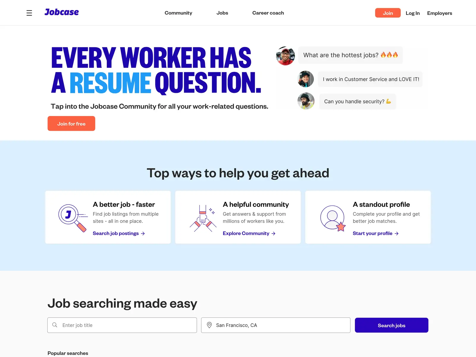 Screenshot of Jobcase