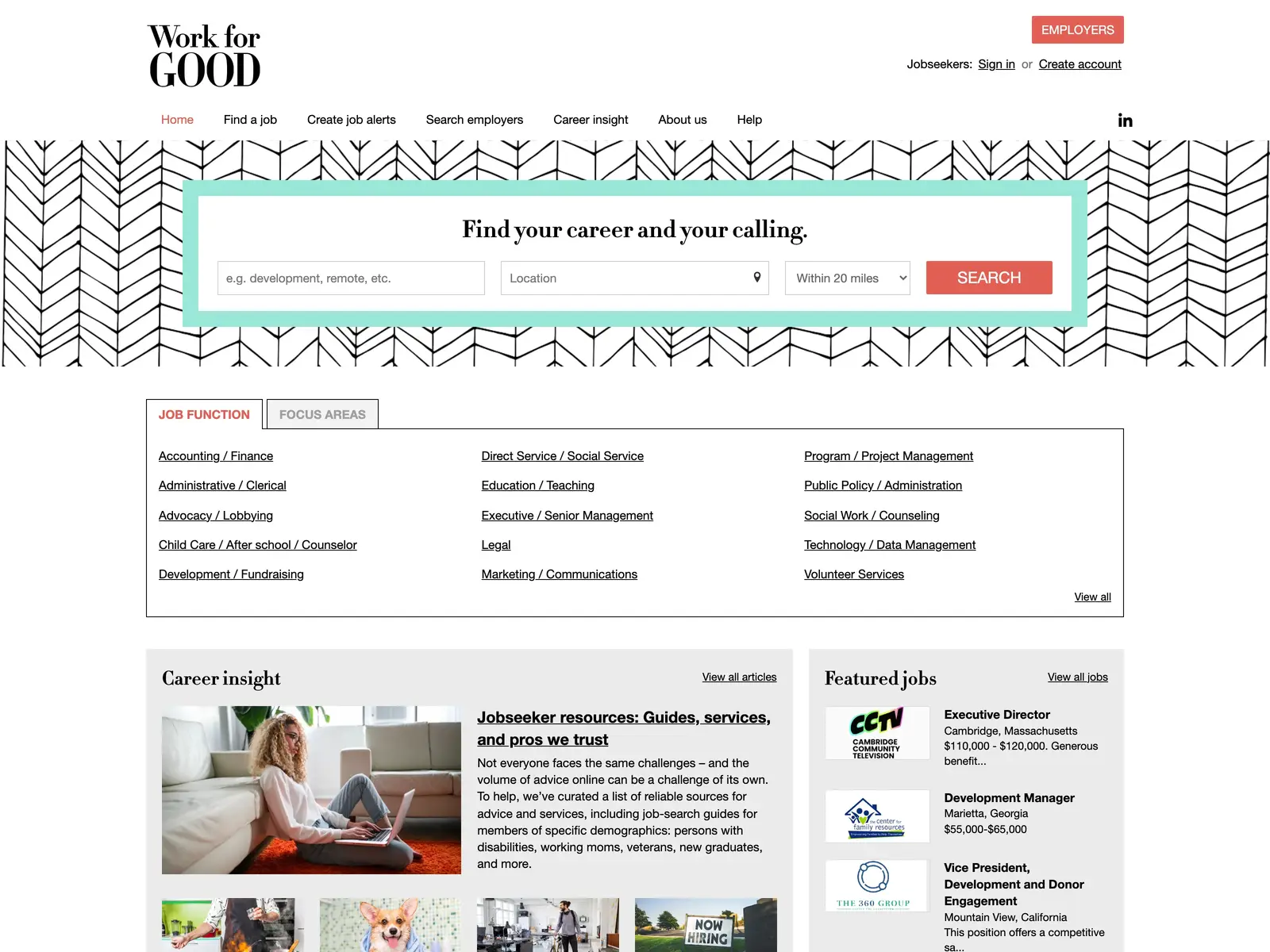 Screenshot of Work for Good
