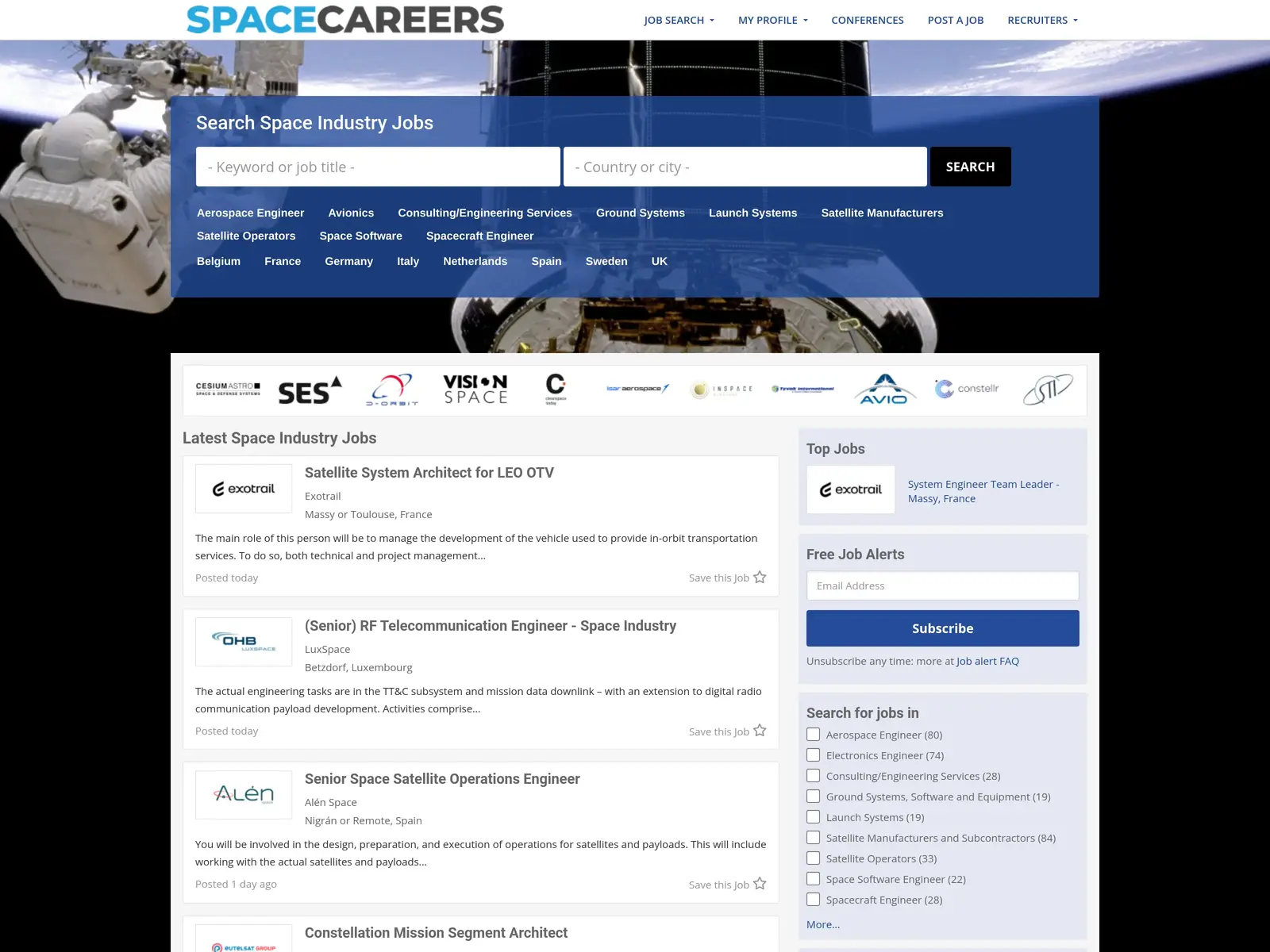 Screenshot of Space-Careers