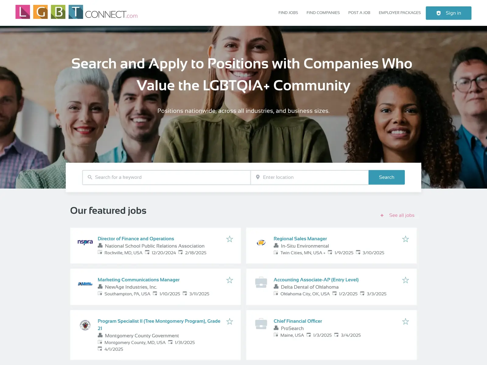 Screenshot of LGBT Connect