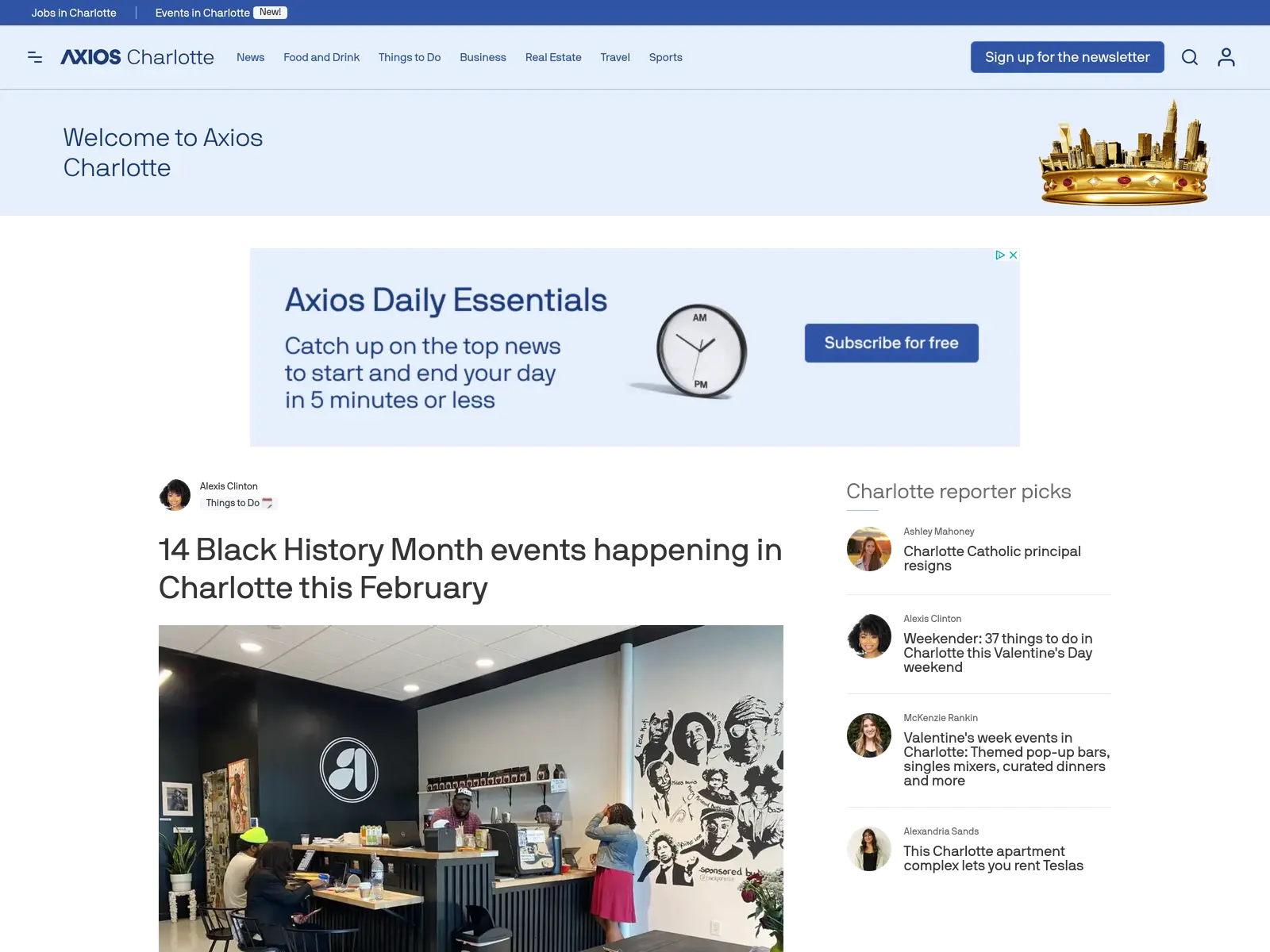 Screenshot of Axios Charlotte