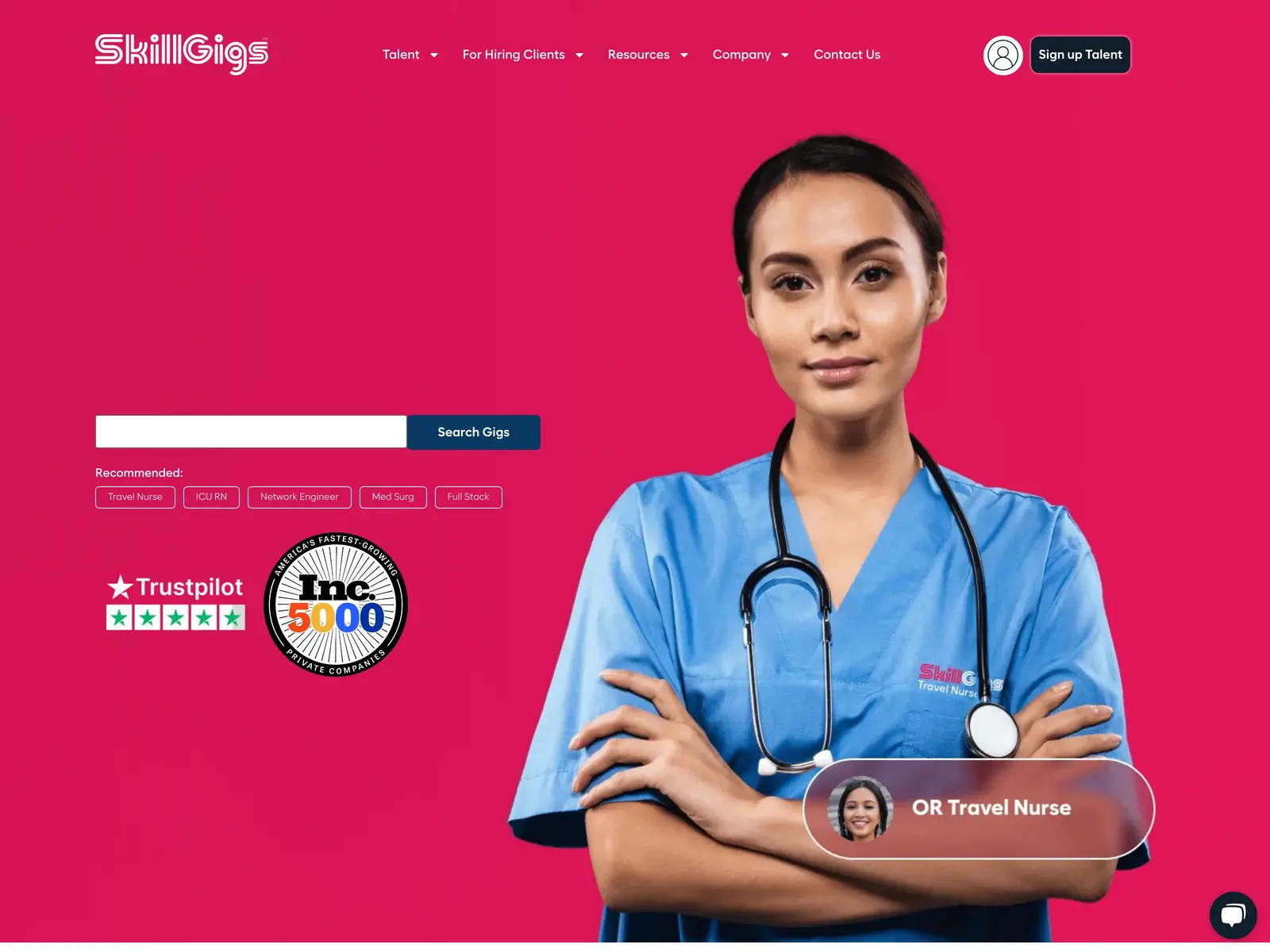 Screenshot of SkillGigs