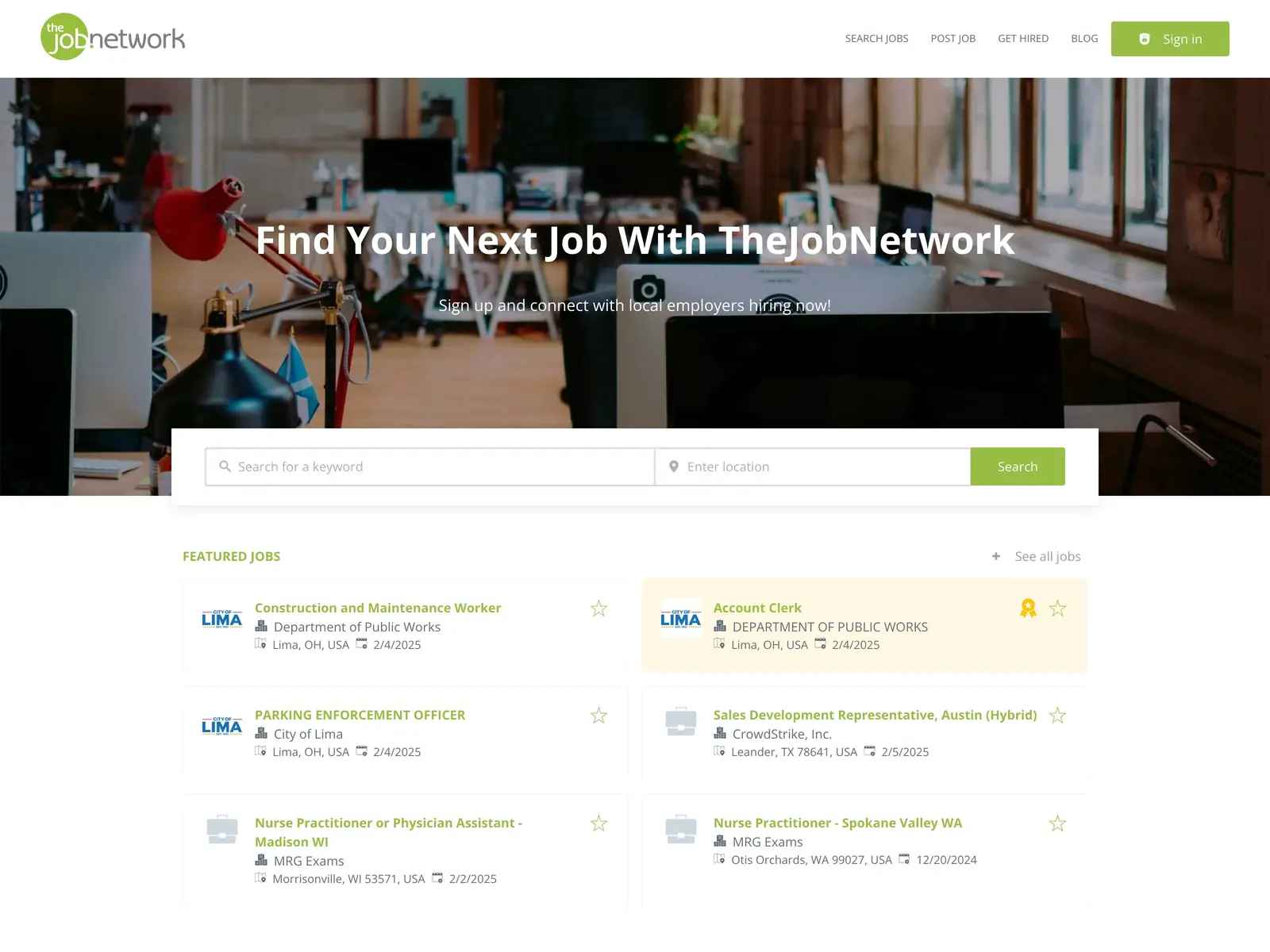 Screenshot of TheJobNetwork