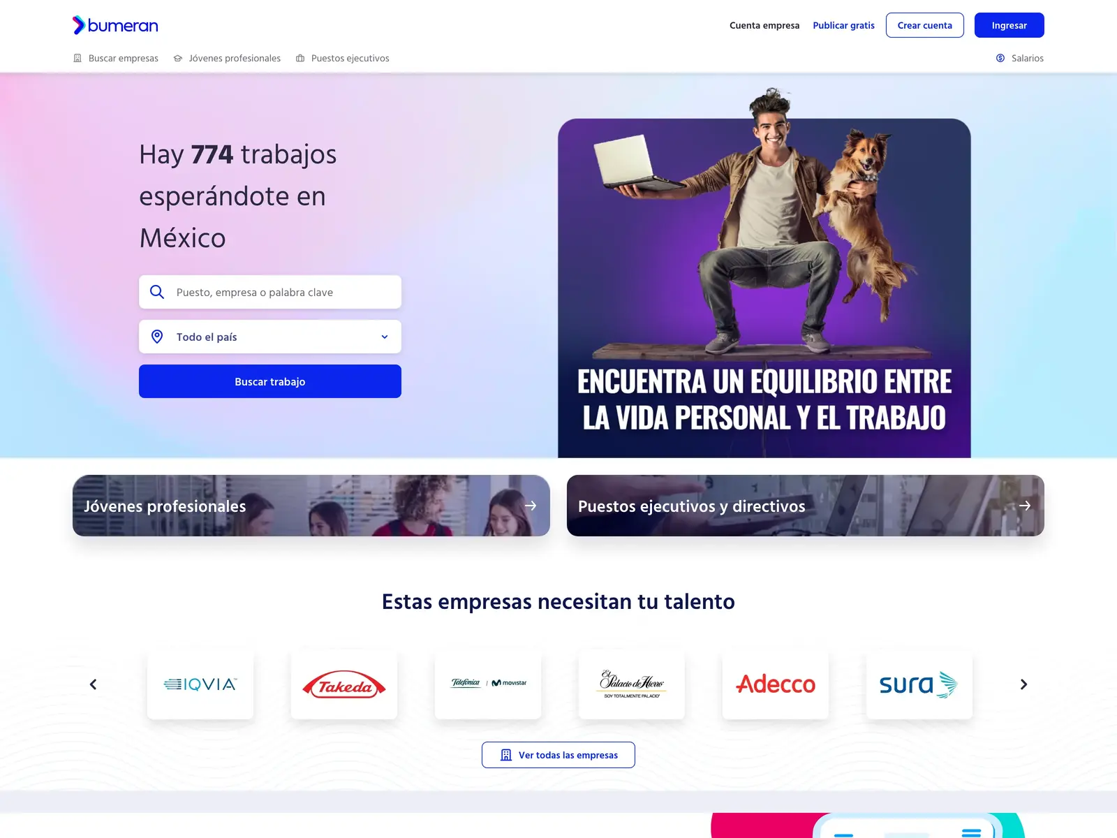 Screenshot of Bumeran