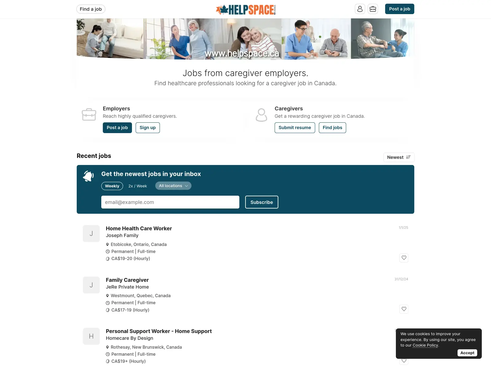 Screenshot of Helpspace.ca