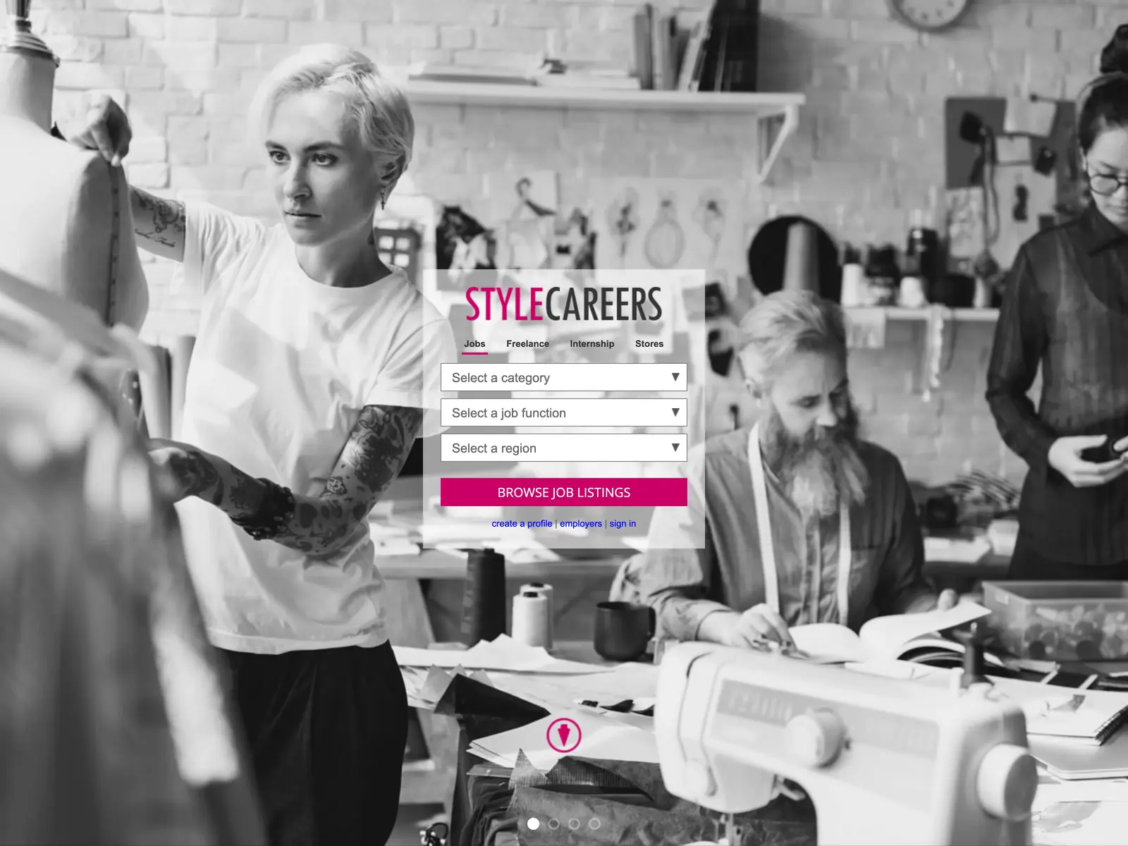 Screenshot of StyleCareers