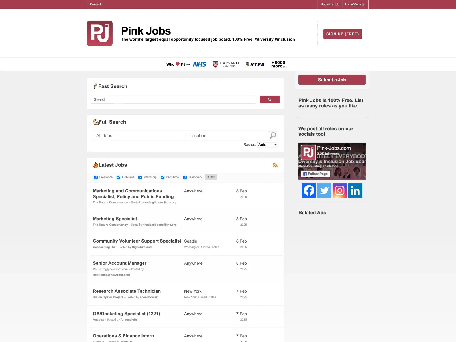 Screenshot of Pink Jobs