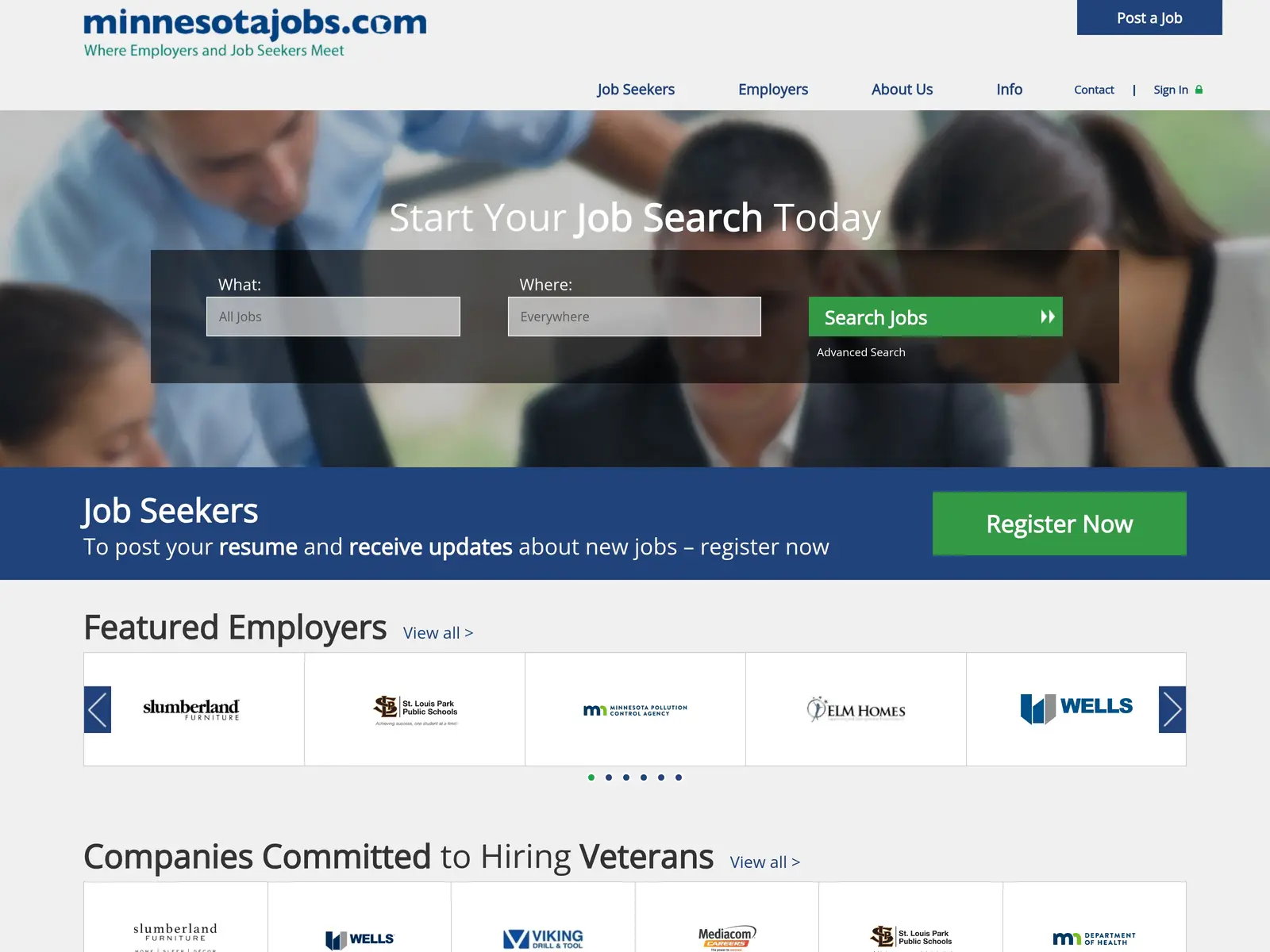 Screenshot of MinnesotaJobs.com