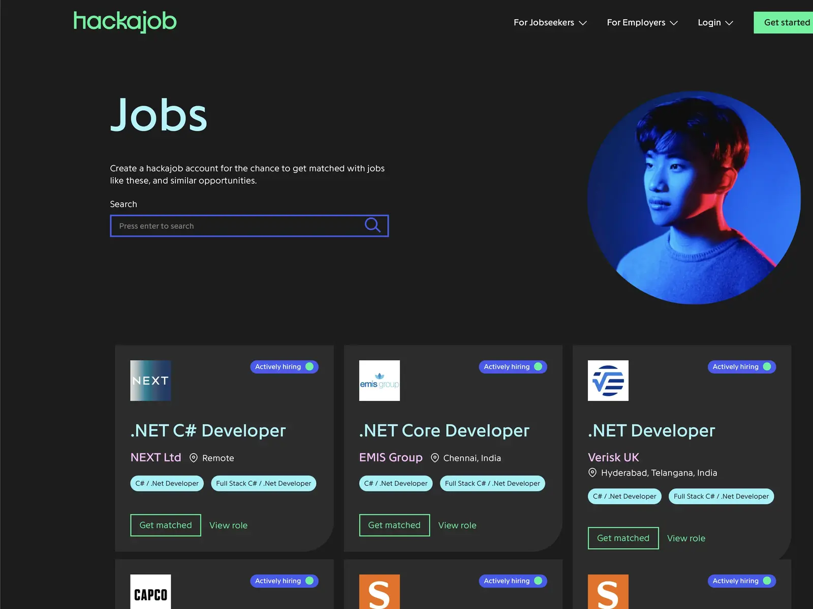 Screenshot of hackajob