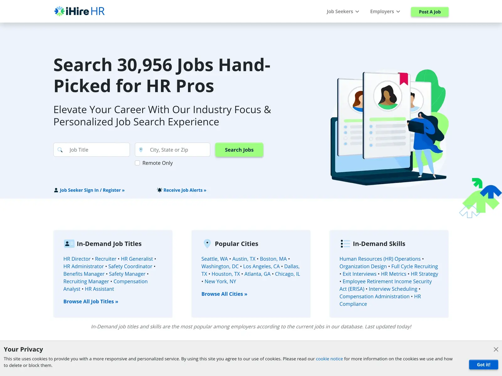 Screenshot of iHireHR