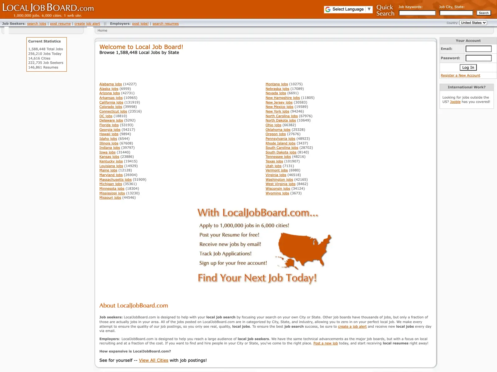 Screenshot of LocalJobBoard.com