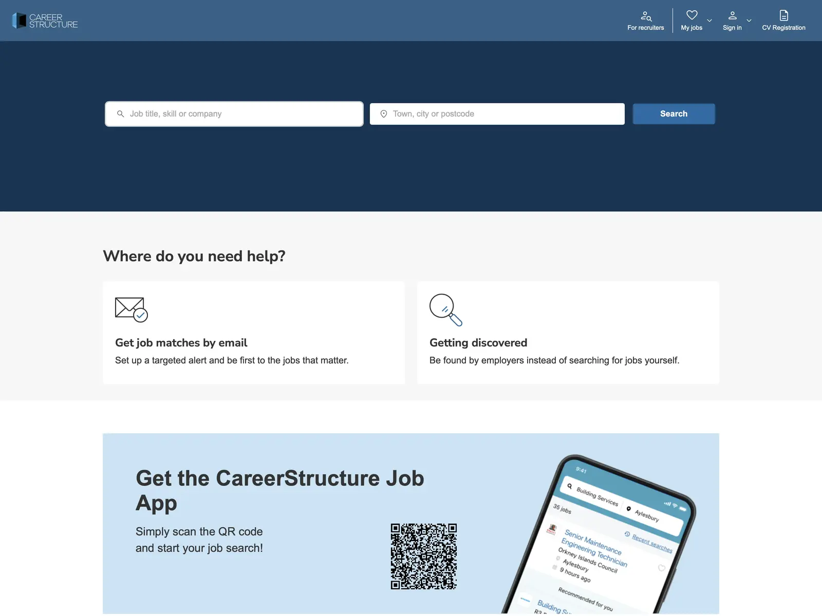 Screenshot of CareerStructure