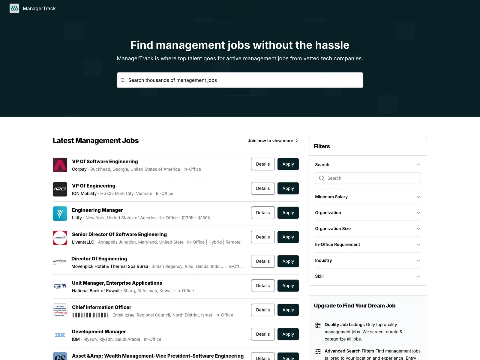 Screenshot of ManagerTrack
