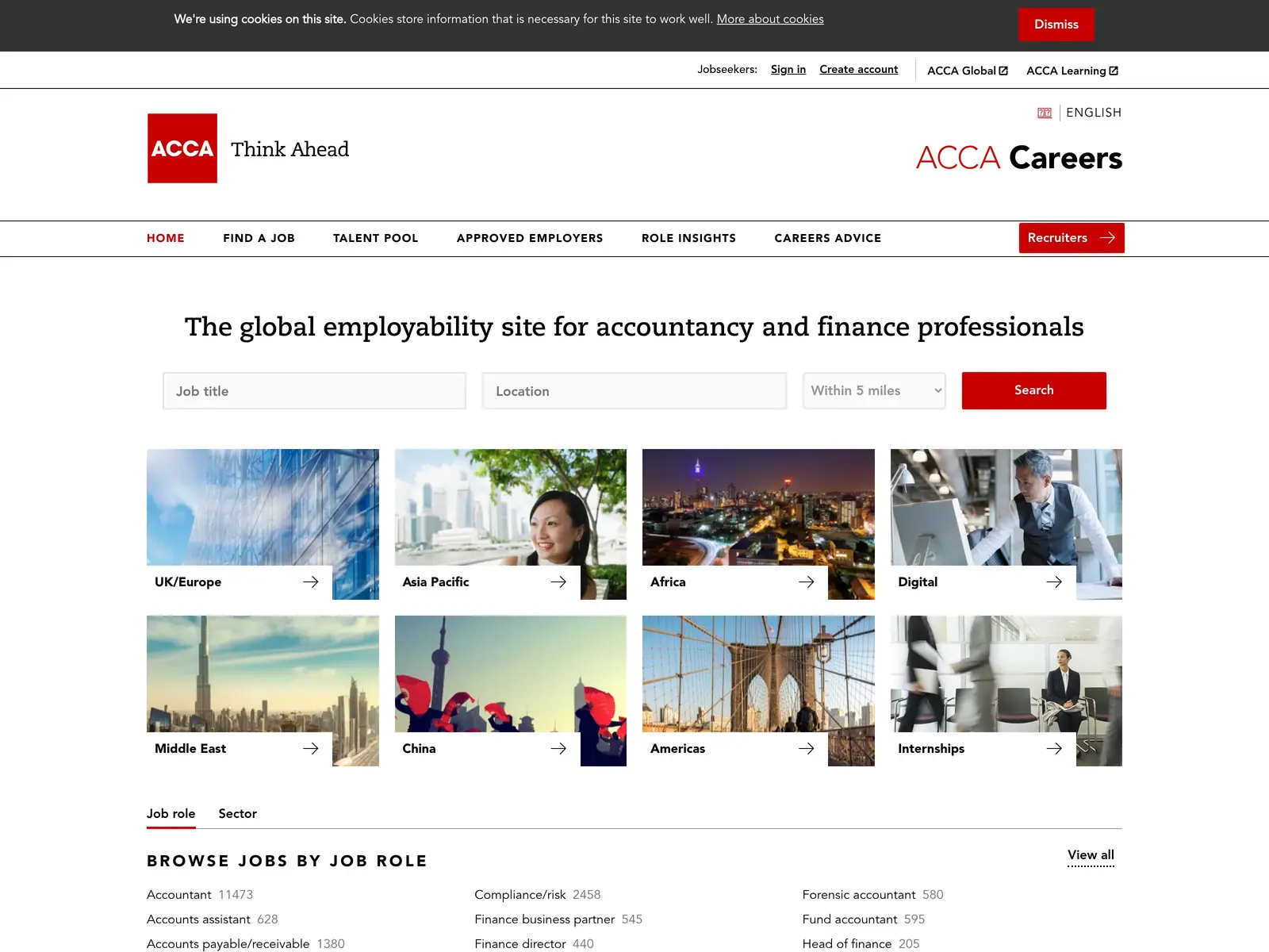 Screenshot of ACCA Careers