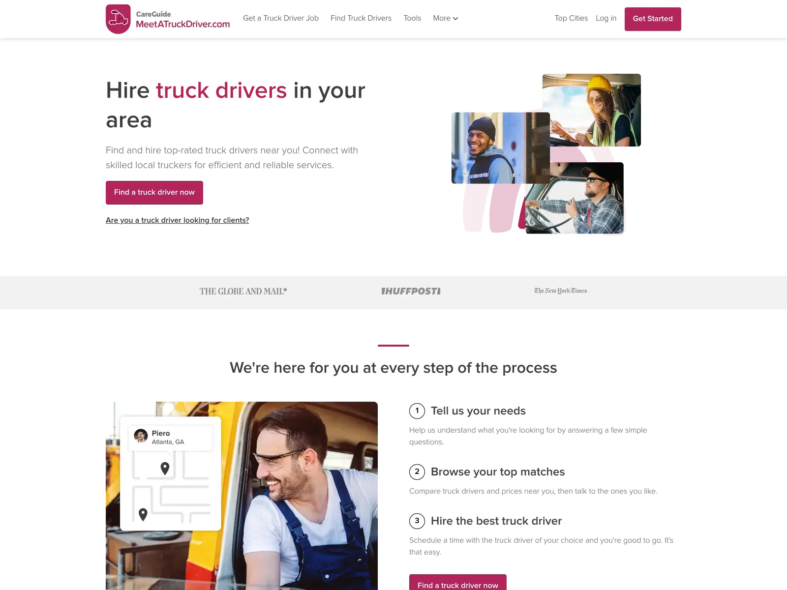 Screenshot of MeetATruckDriver.com