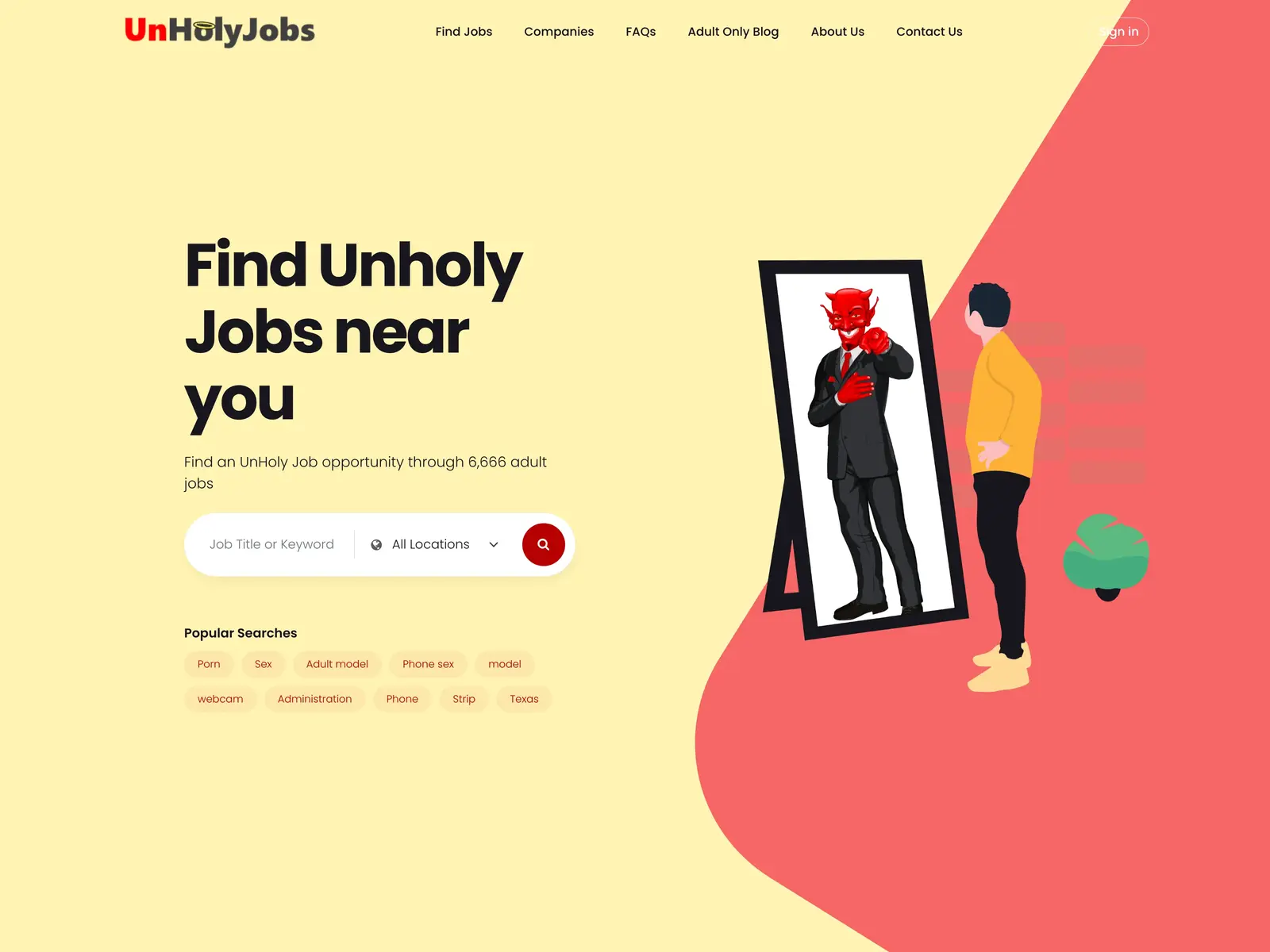 Screenshot of UnHolyJobs