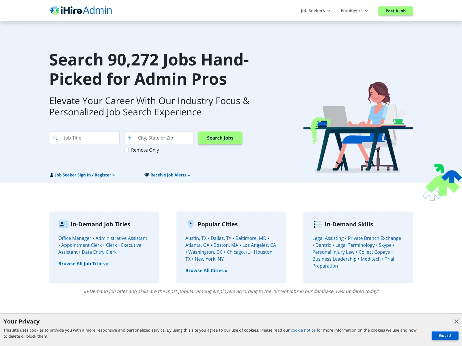 Screenshot of iHireAdmin