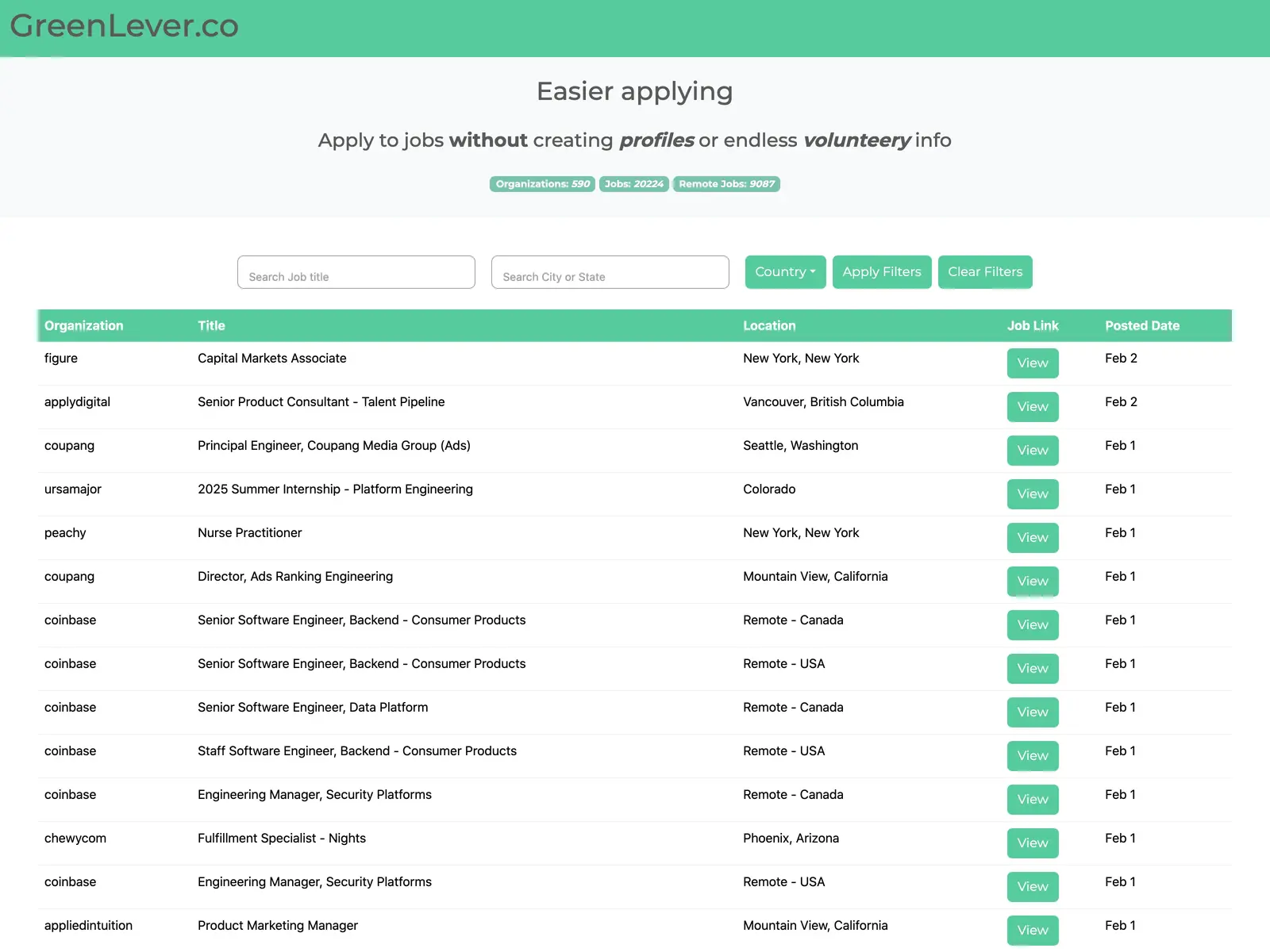 Screenshot of Greenlever