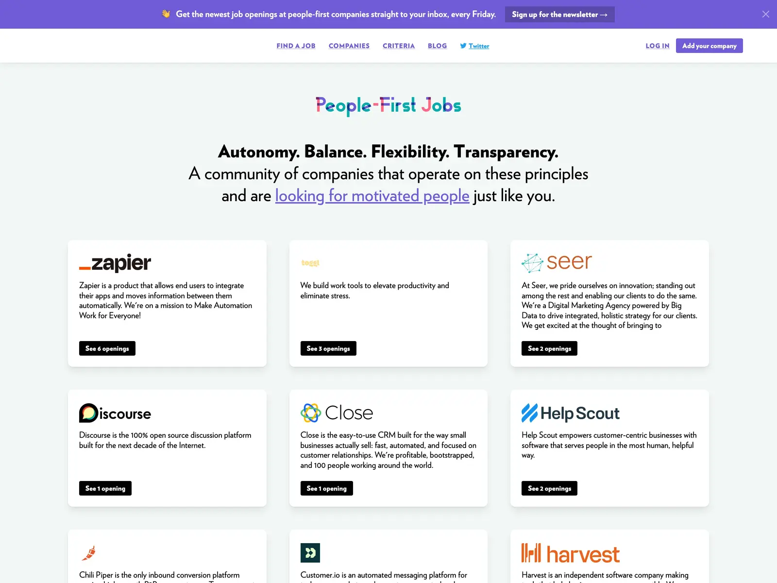 Screenshot of People-First Jobs