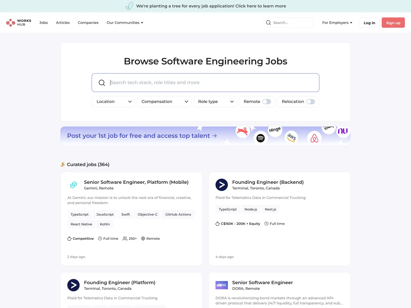 Screenshot of WorksHub