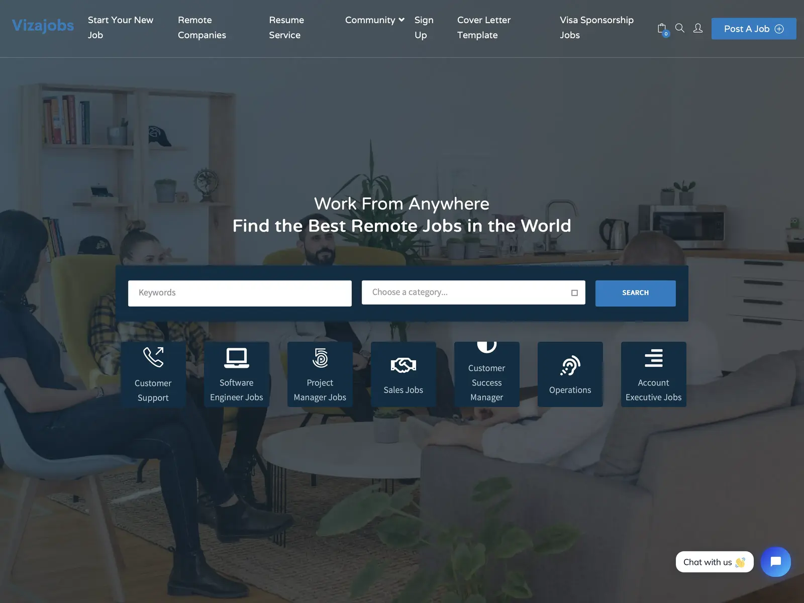 Screenshot of Vizajobs