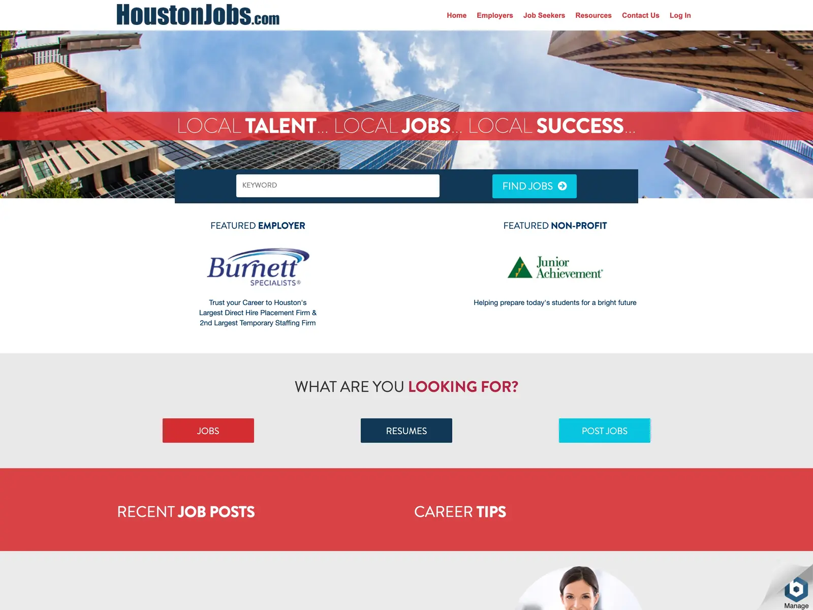 Screenshot of HoustonJobs.com