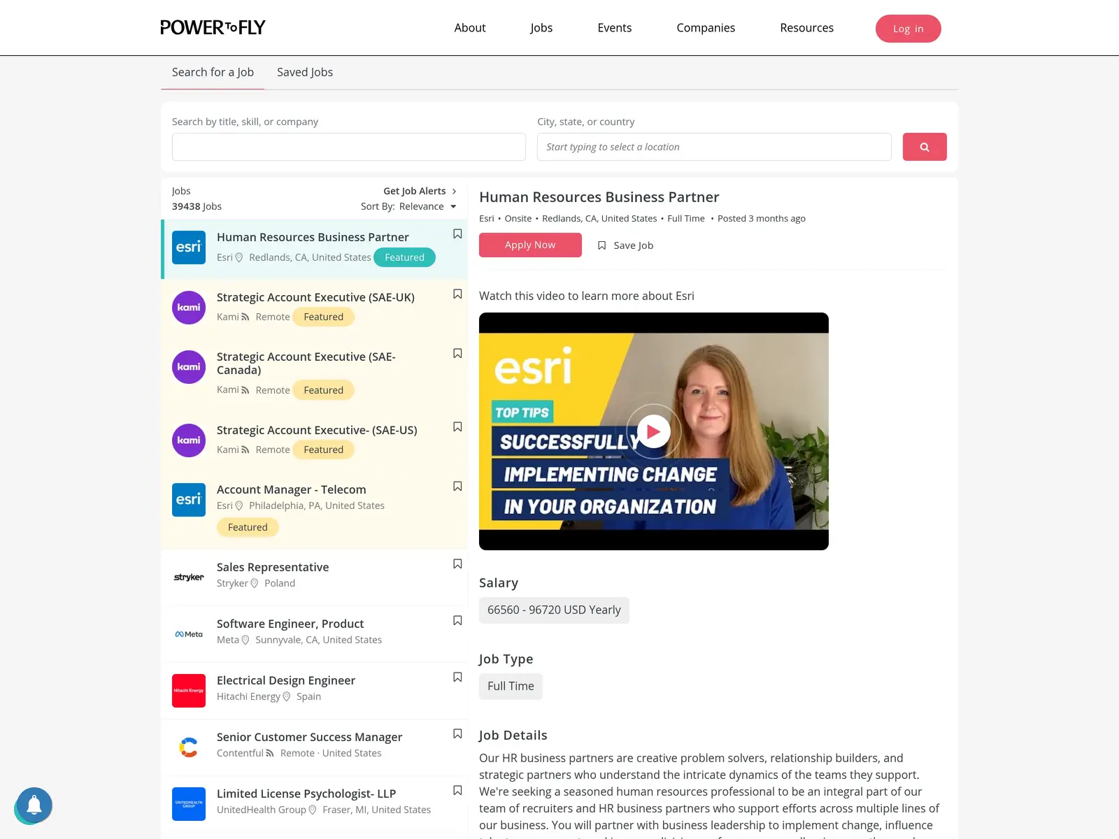 Screenshot of PowerToFly