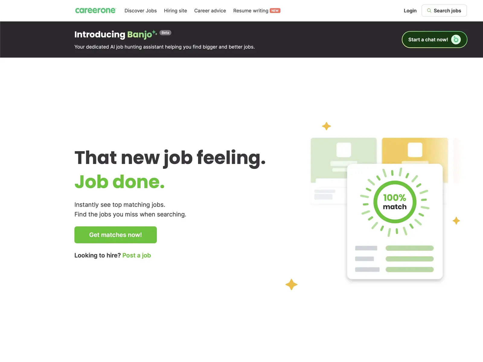 Screenshot of CareerOne