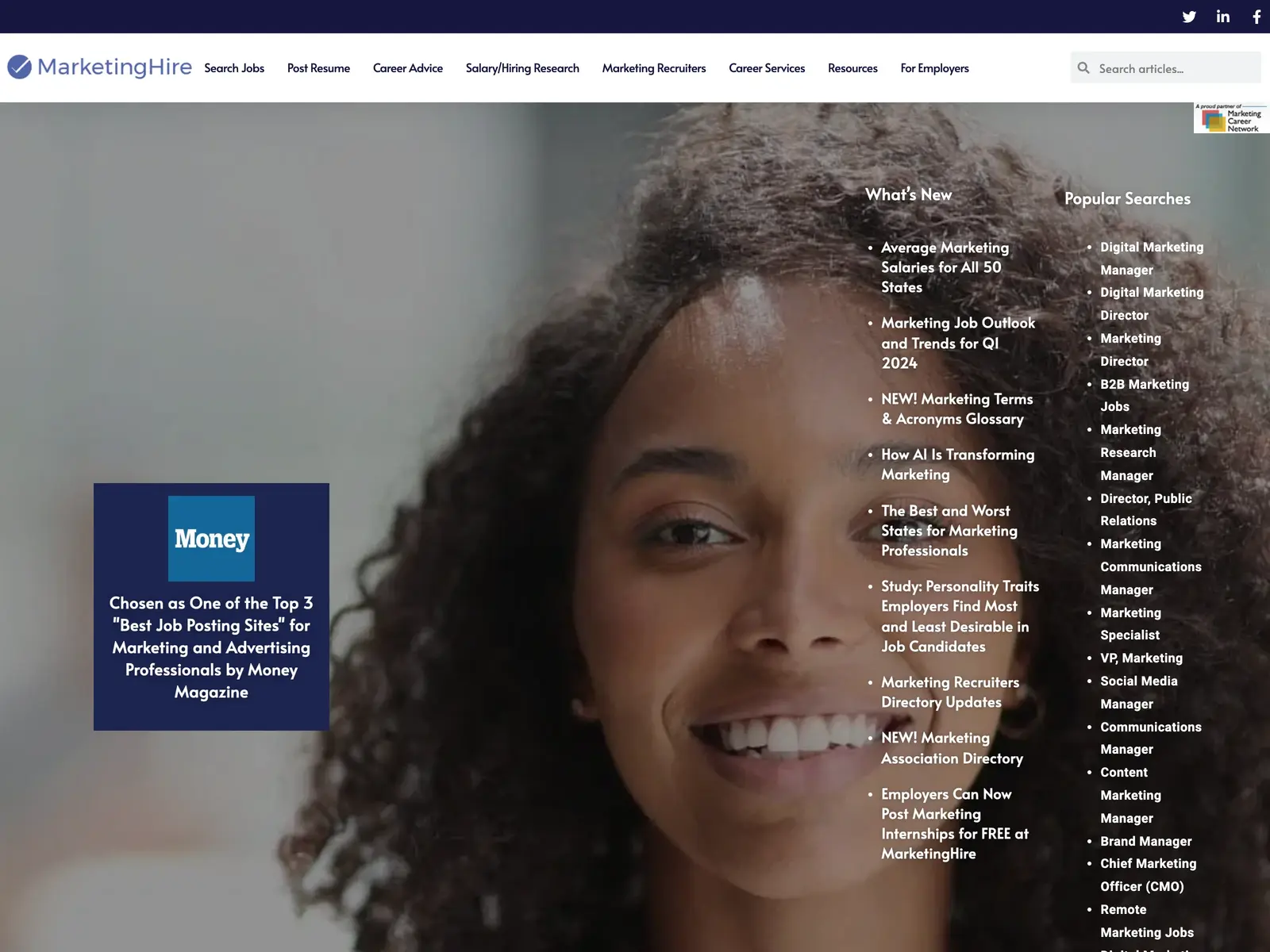 Screenshot of MarketingHire