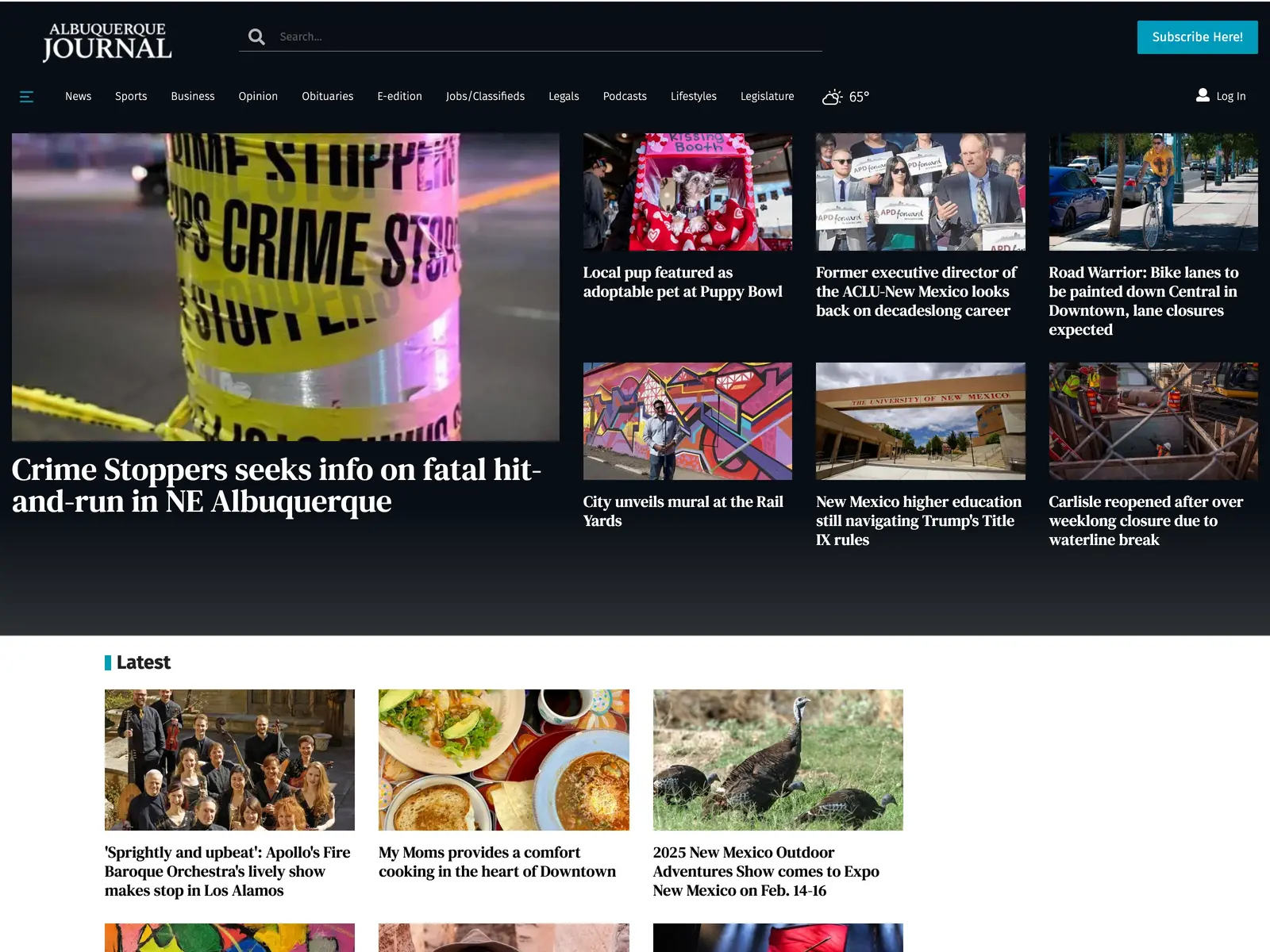 Screenshot of Albuquerque Journal Jobs