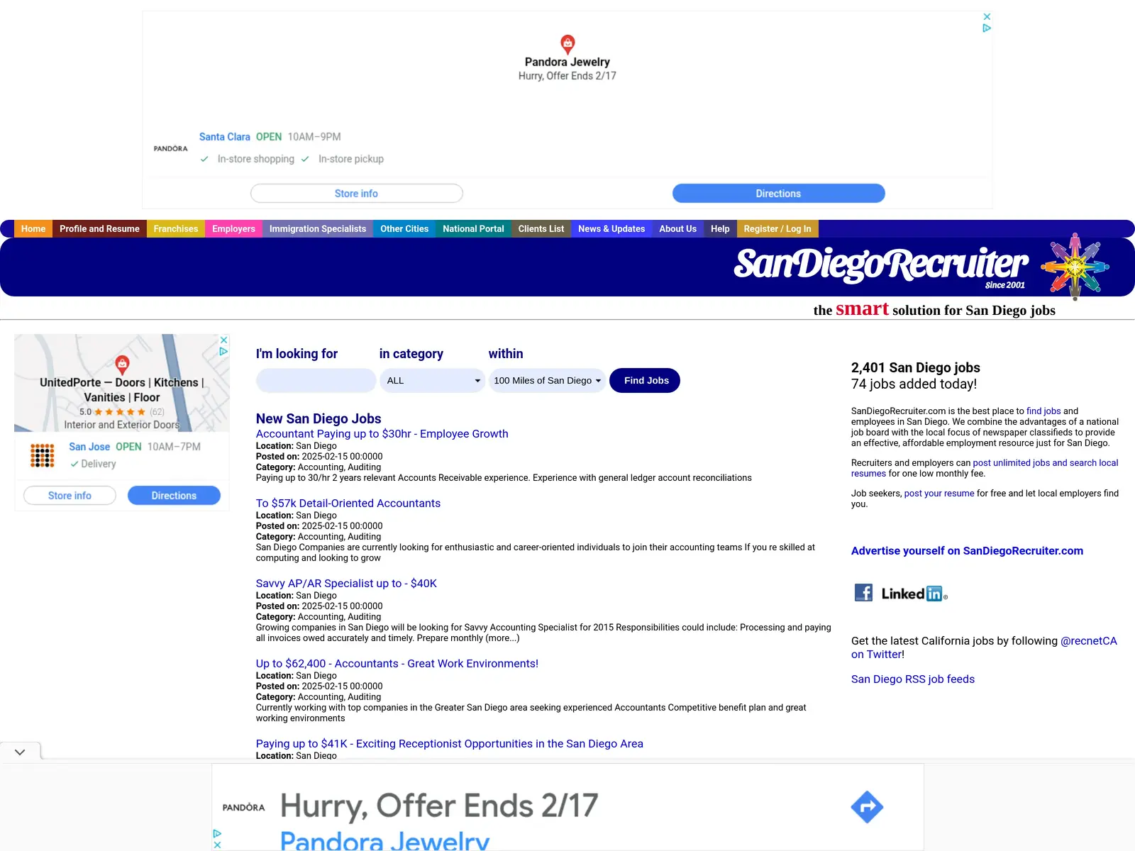 Screenshot of SanDiegoRecruiter.com