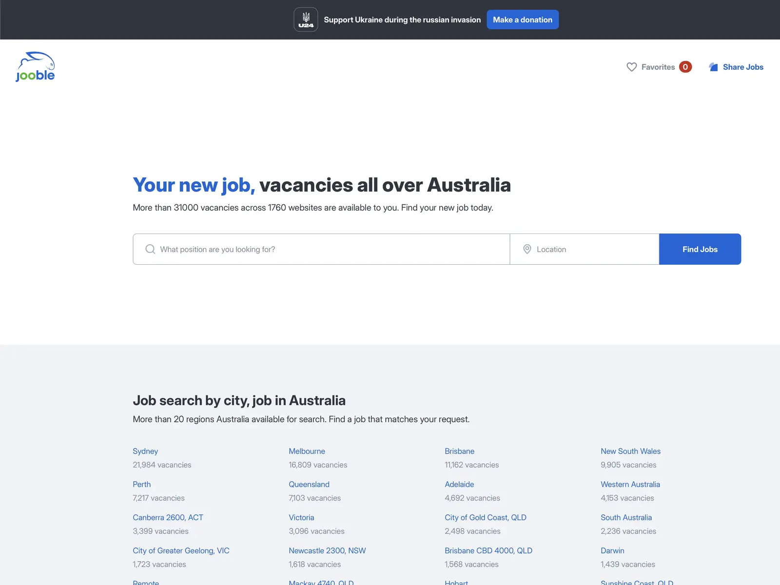 Screenshot of Jooble