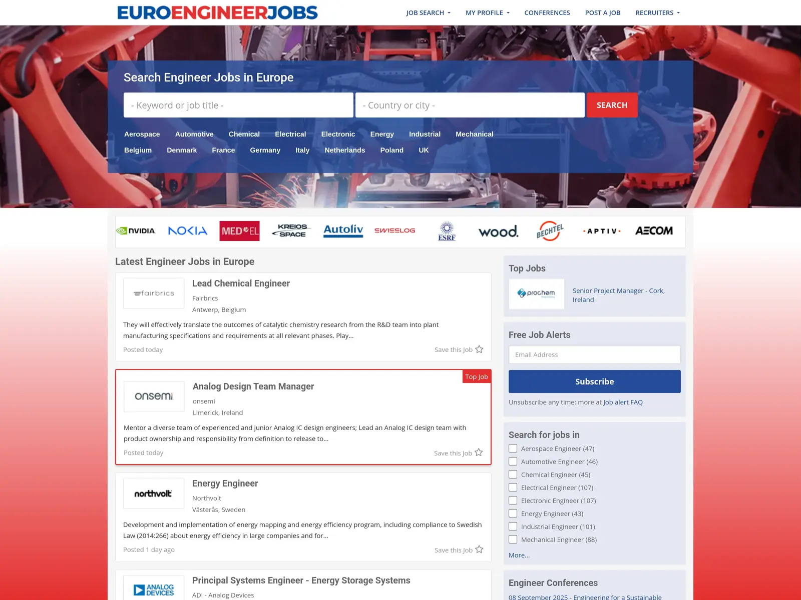 Screenshot of EuroEngineerJobs