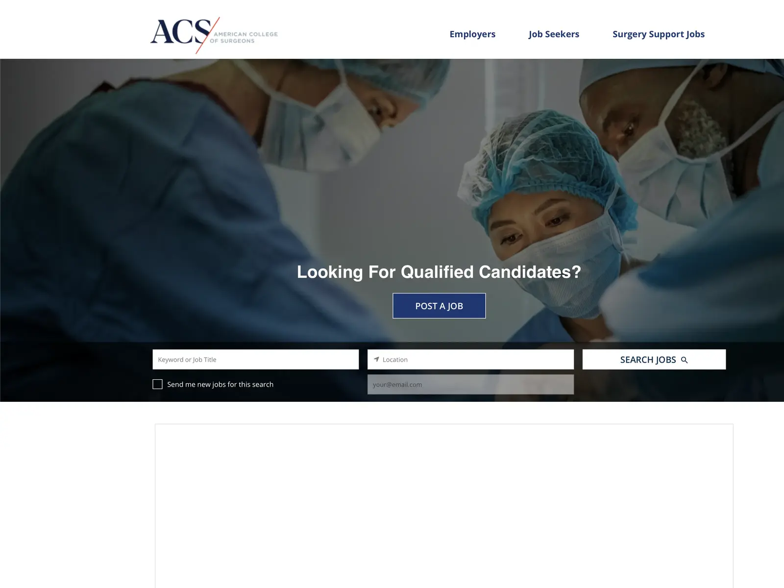 Screenshot of ACS Career Connection