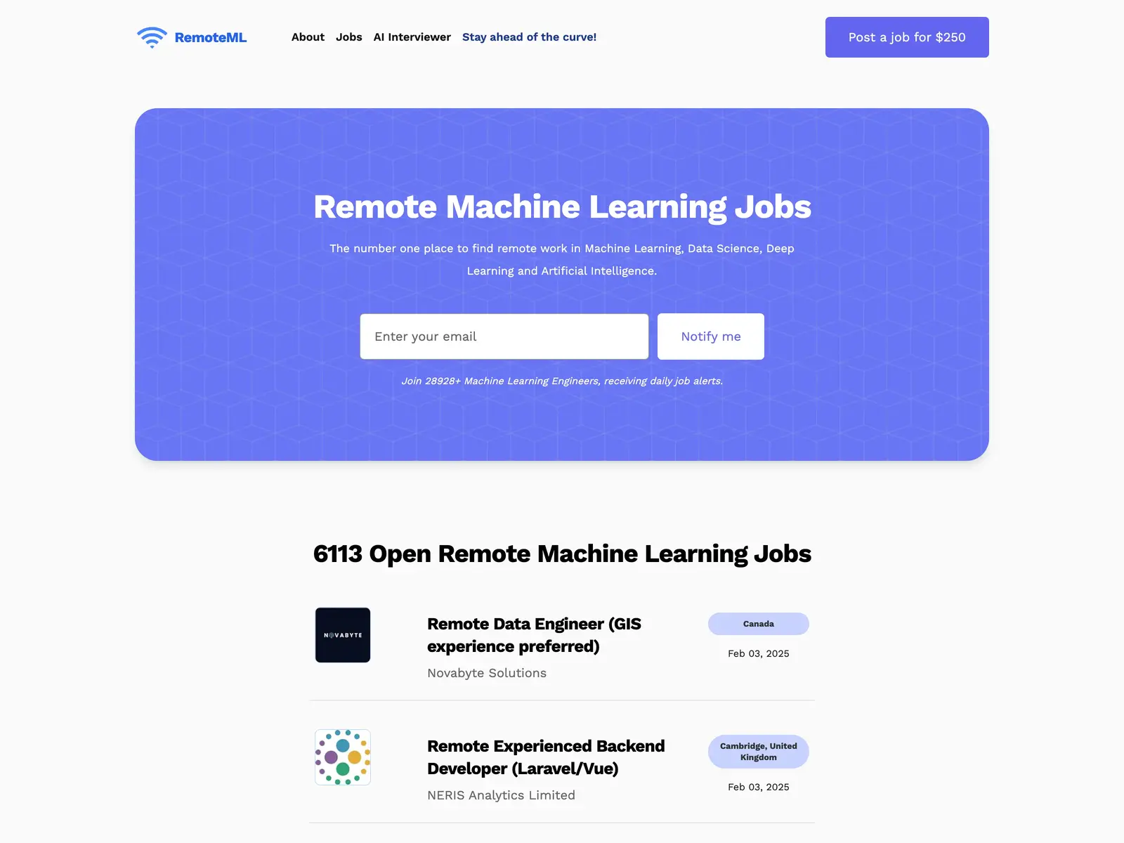 Screenshot of Remote ML