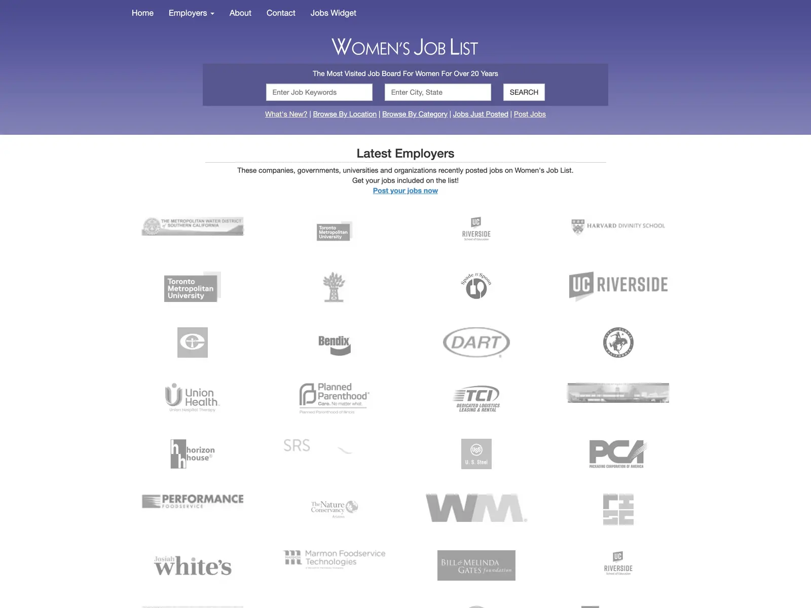 Screenshot of Women's Job List