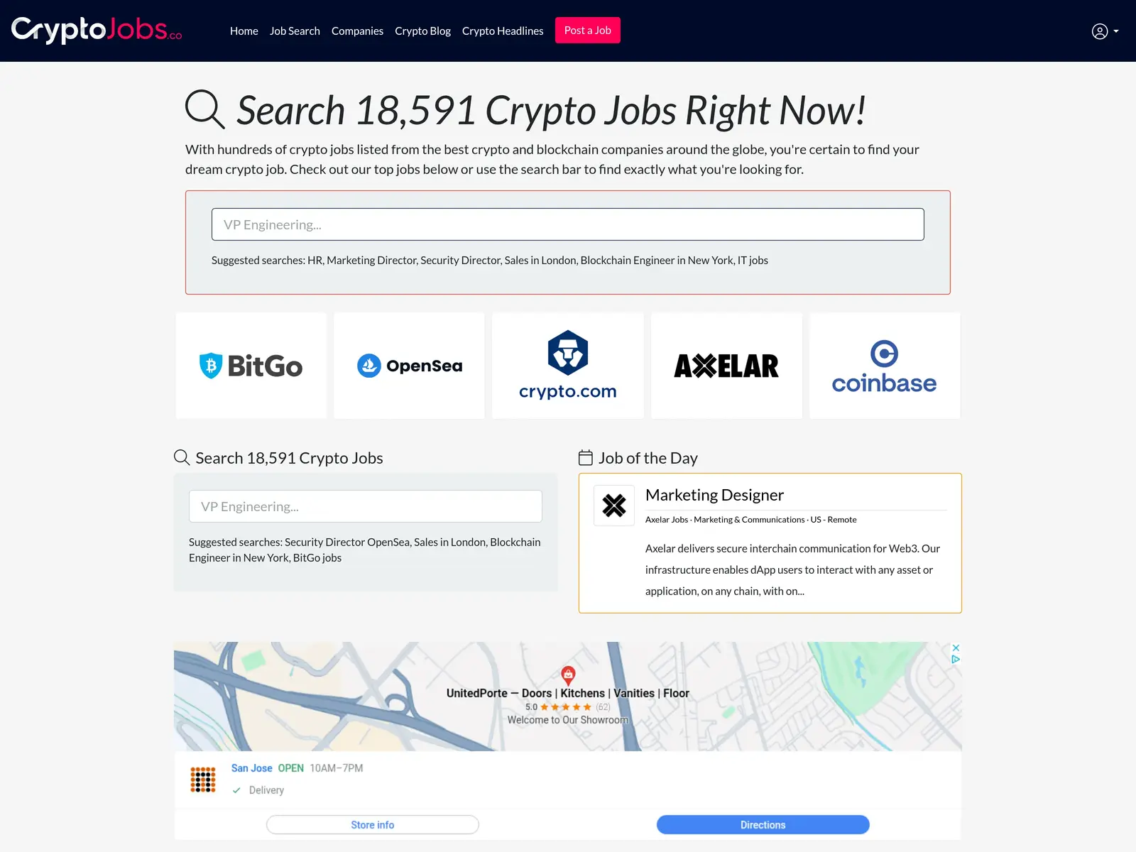 Screenshot of CryptoJobs.co